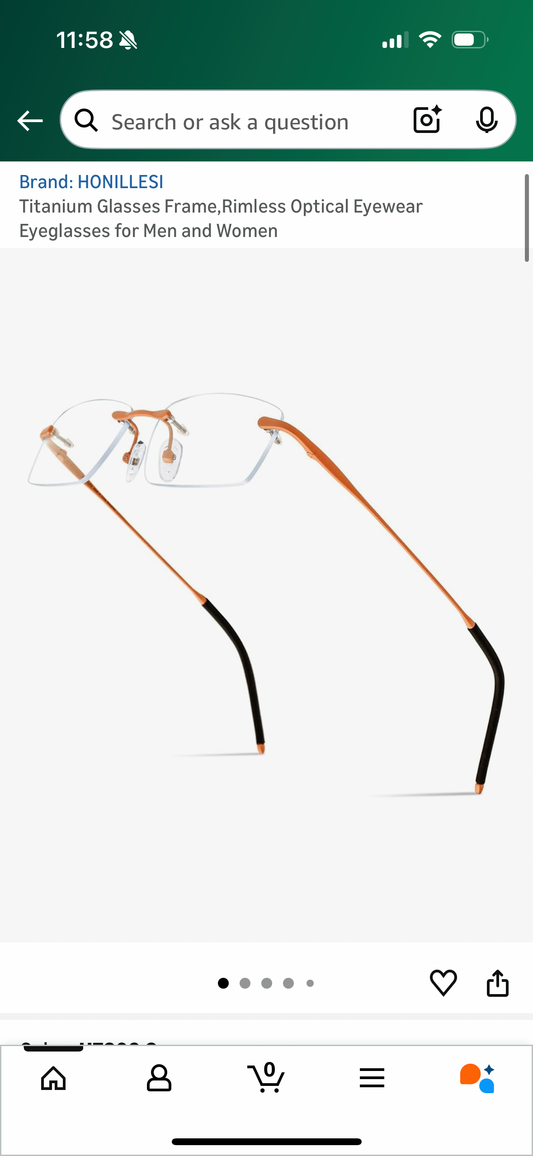 Titanium Glasses Frame,Rimless Optical Eyewear Eyeglasses for Men and Women