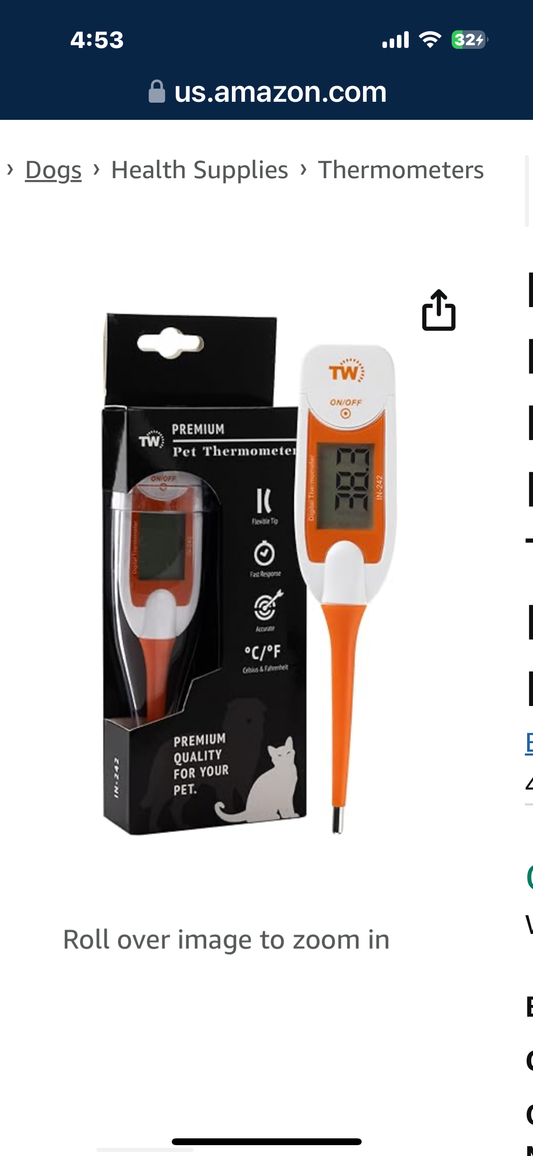 Premium Pet Thermometer for Dogs and Cats Animal Owners of Dog Puppy Cat Horse Equine Flexible Digital Rectal Temperature Dog Thermometer Probe with Vets Veterinary Hobdays Chart