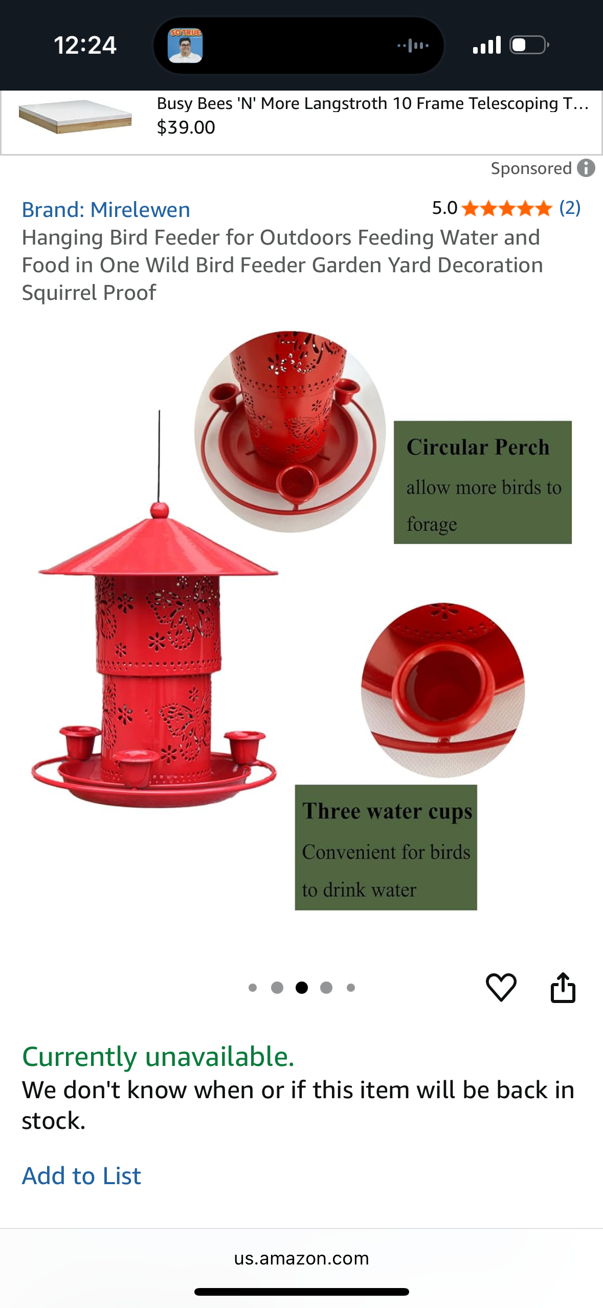 Hanging Bird Feeder for Outdoors Feeding Water and Food in One Wild Bird Feeder Garden Yard Decoration Squirrel Proof
