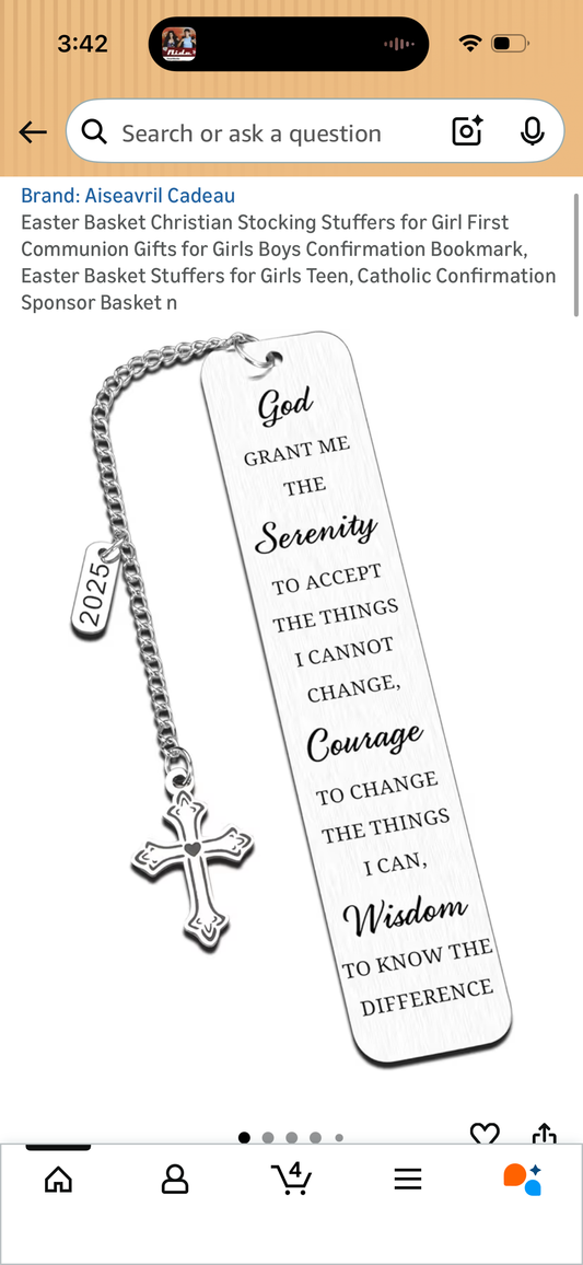 Christian Bookmark for Girl First Communion Gifts for Girls Boys Confirmation Bookmark, Easter Basket Stuffers for Girls Teen, Catholic Confirmation Sponsor Basket
