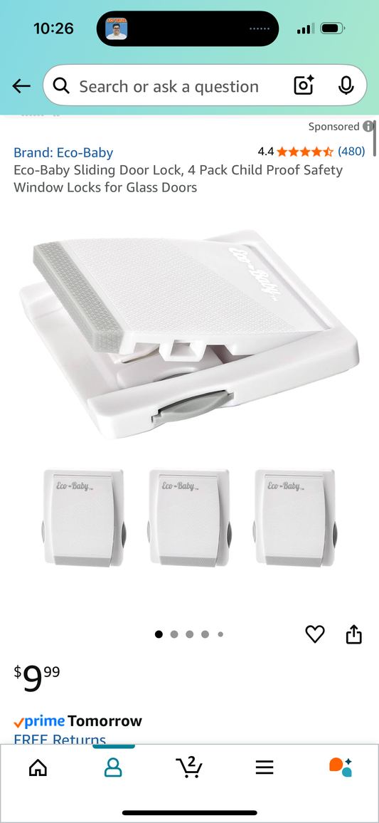 Eco-Baby Sliding Door Lock, 4 Pack Child Proof Safety Window Locks for Glass Doors