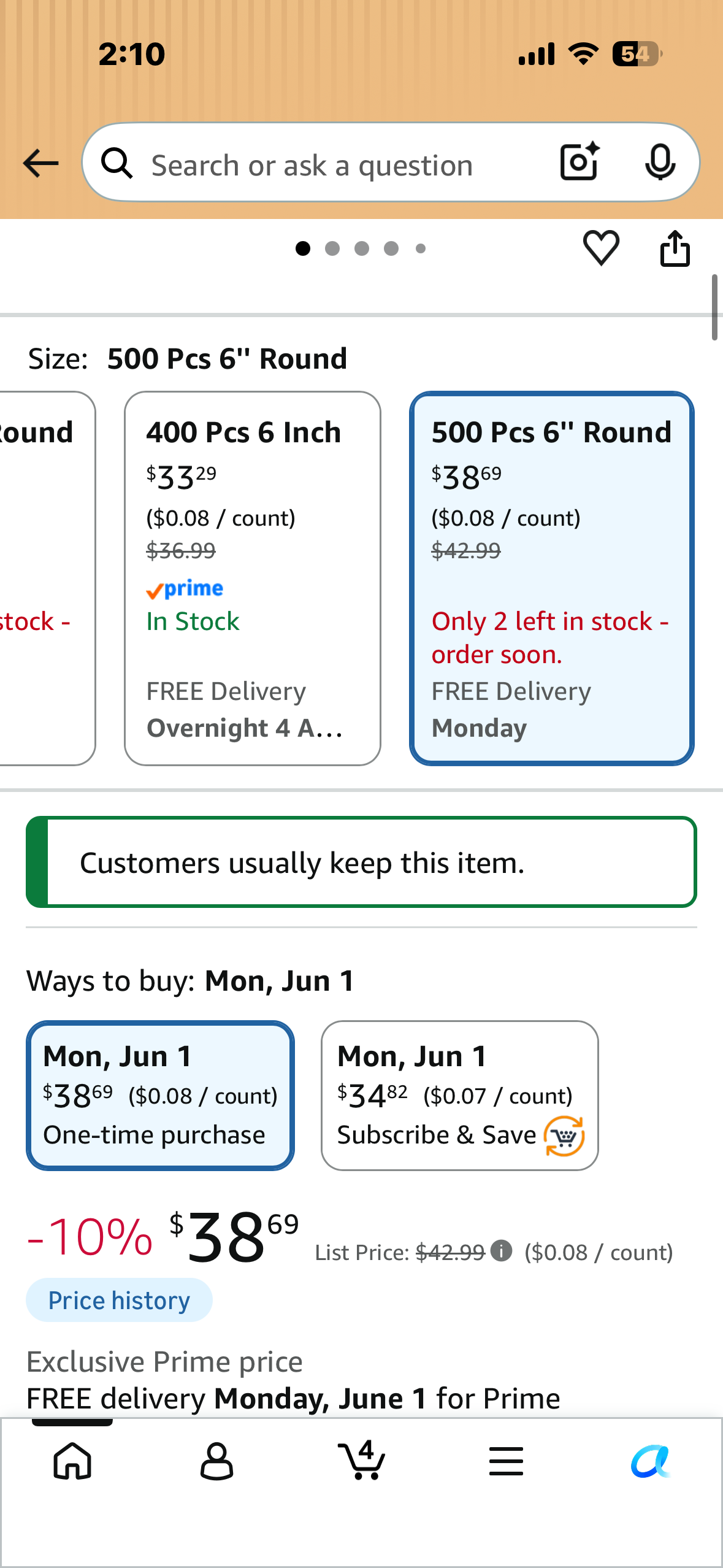 Paper Plates Bulk 500 Count, 100% 6” Small Compostable Biodegradable Dessert Disposable Plates