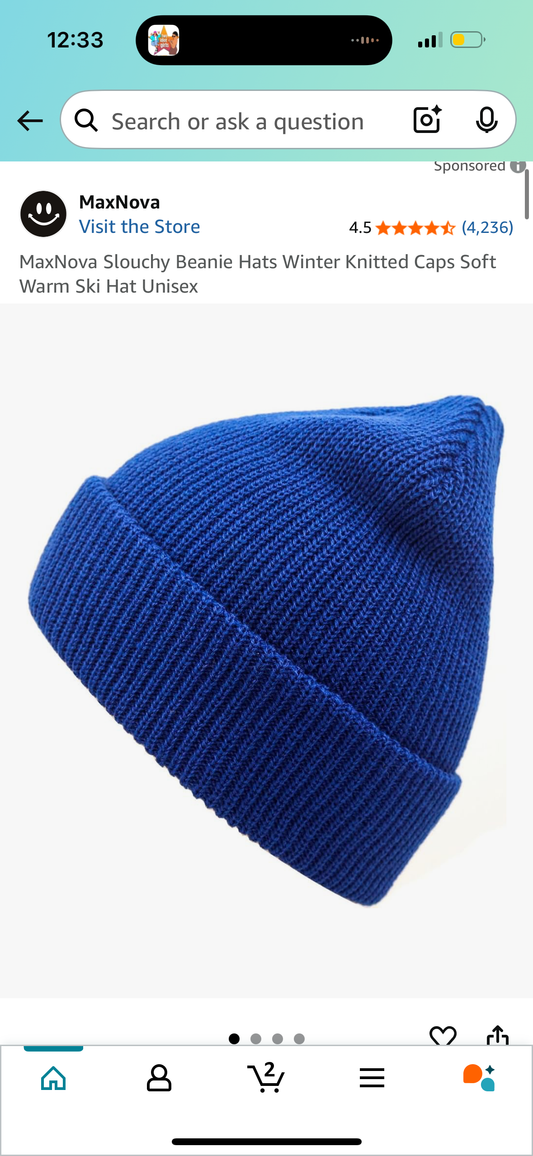 MaxNova Slouchy Beanie Hats Winter Knitted Caps Soft Warm Ski Hat Unisex