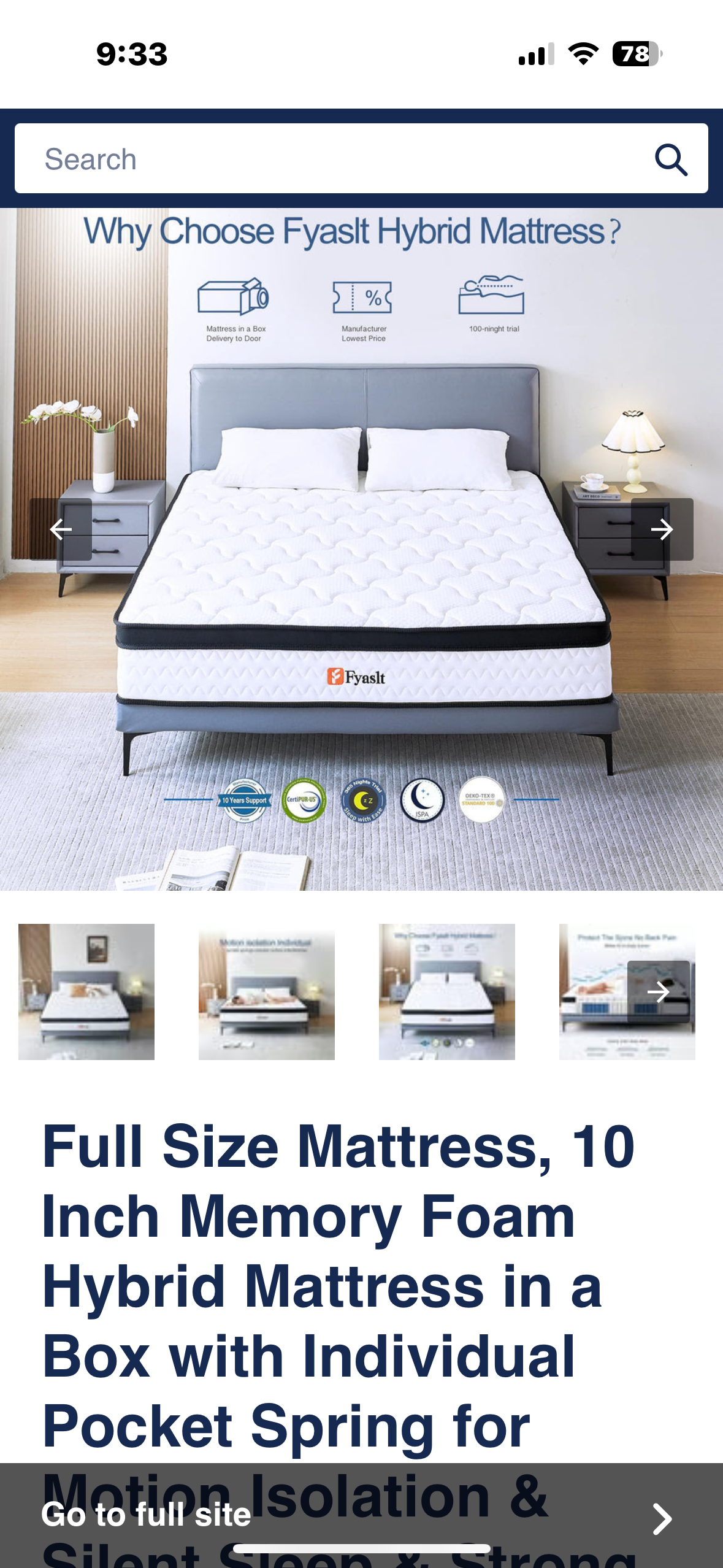 Full Size Mattress (B1038)