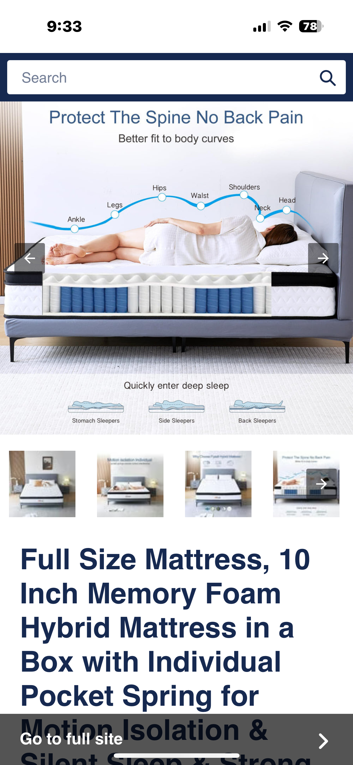 Full Size Mattress (B1038)