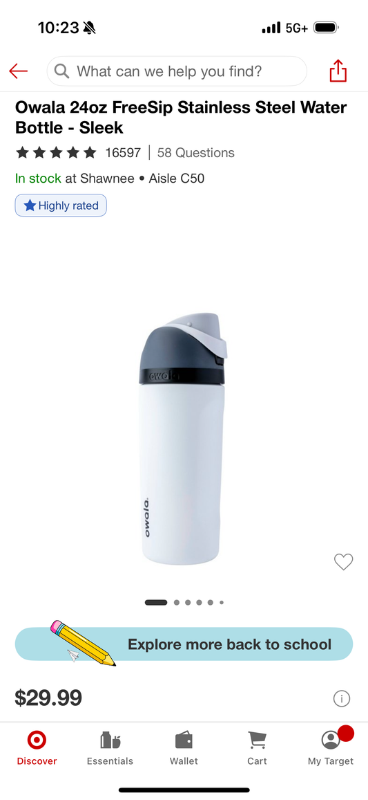 Owala 24oz FreeSip Stainless Steel Water Bottle - Sleek