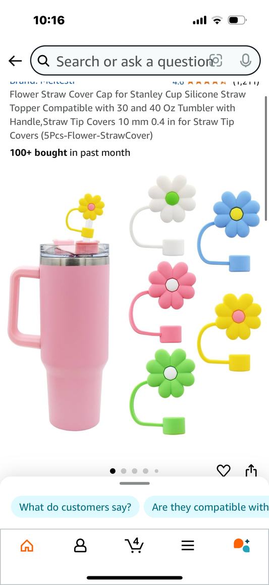 Stanley Straw Covers (Pastel Flowers)