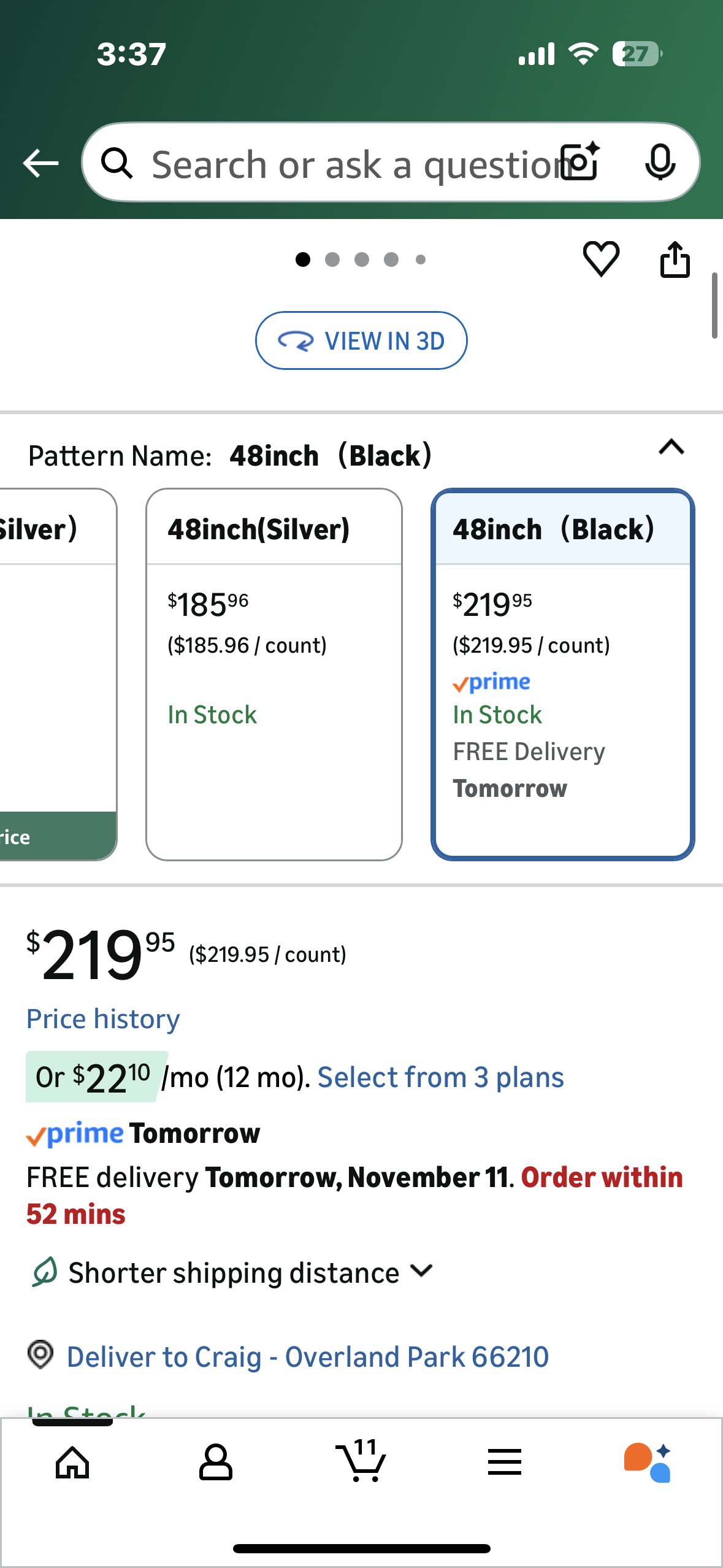 Oranland 48 inch Heavy Duty Indestructible Dog Crate,Reinforced Baseplate for Large Dogs,XL Dog Crate for High Anxiety Dogs/Max Load Capacity 250lbs/Double Door with Wheels (R731)