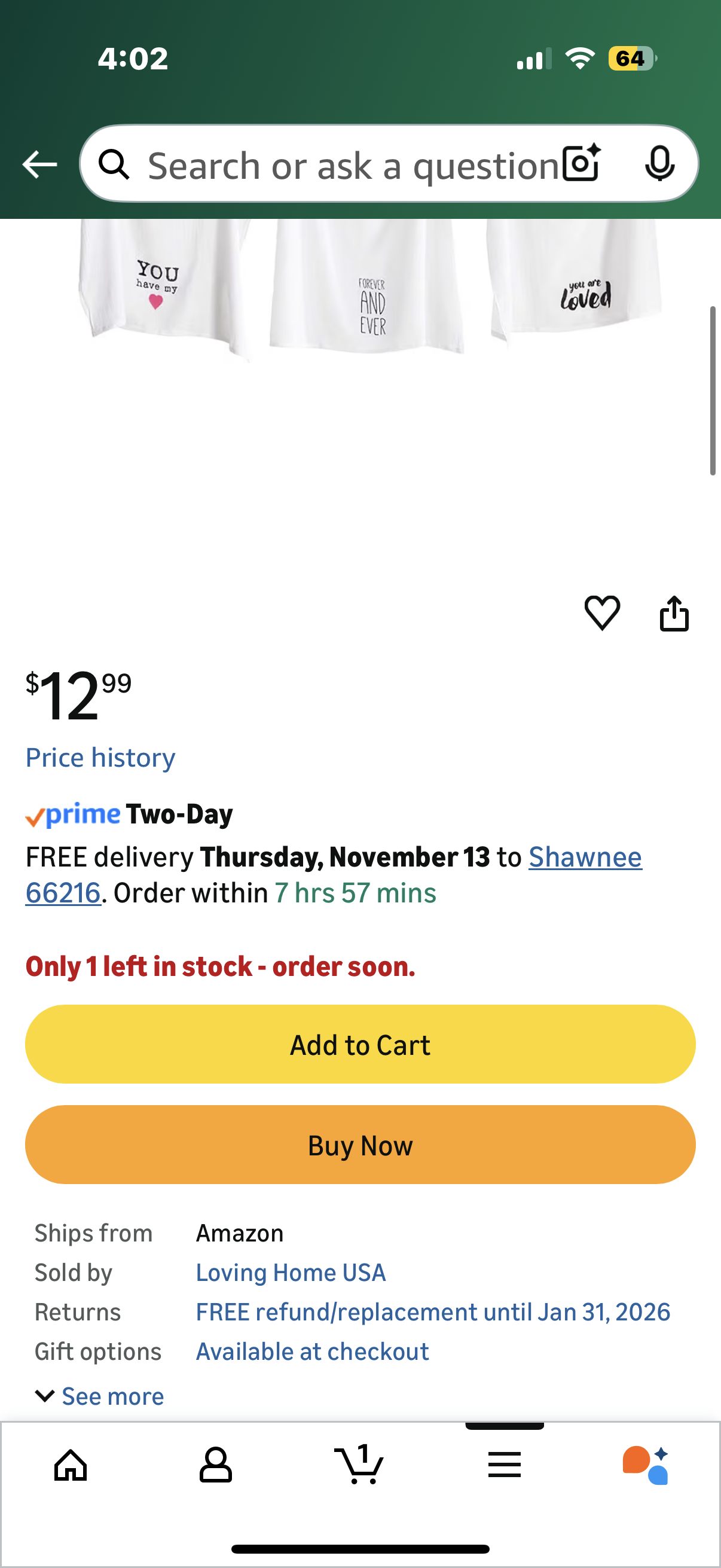 TAG Flour Sack Love Notes Dishtowel Set of 3