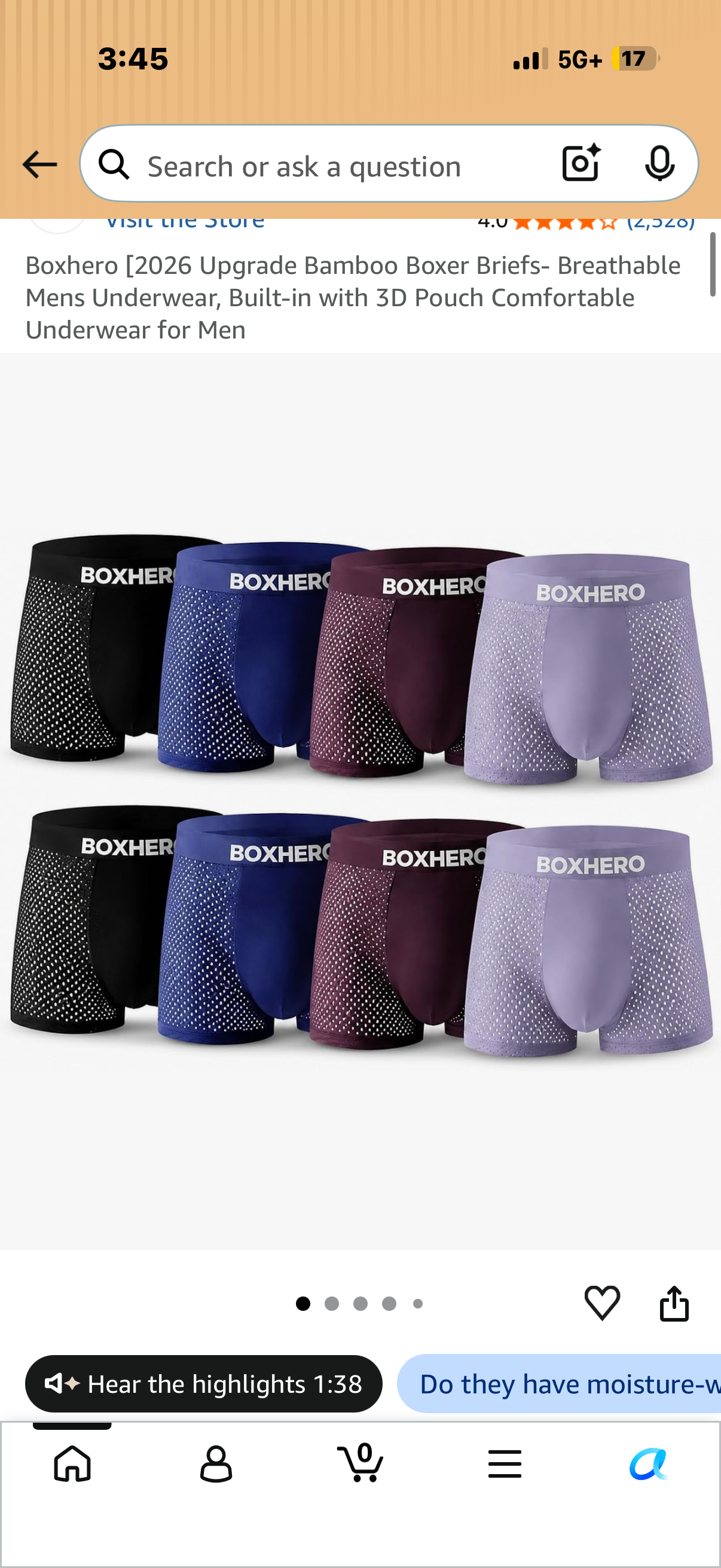 Boxhero [2026 Upgrade Bamboo Boxer Briefs- Breathable Mens Underwear, Built-in with 3D Pouch Comfortable Underwear for Men