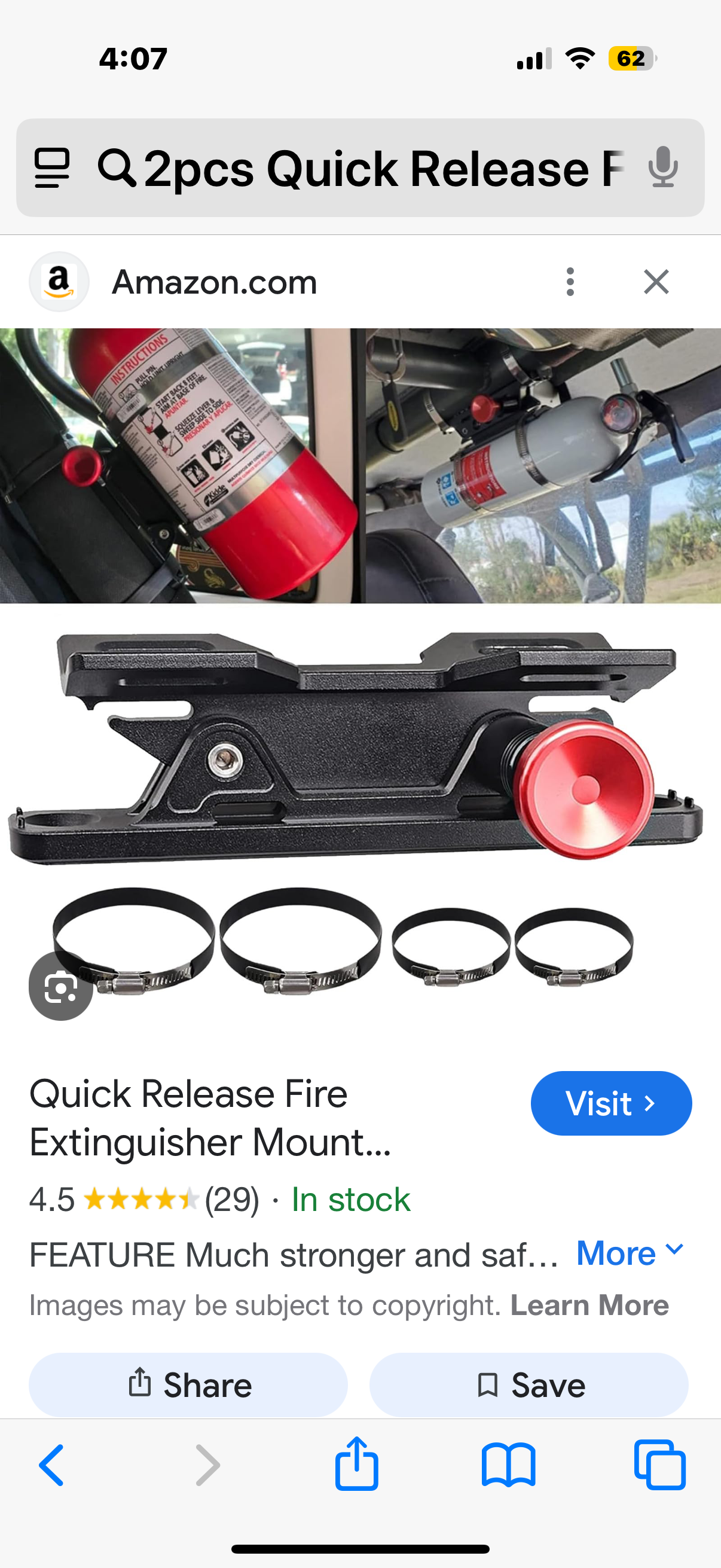 2pcs Quick Release Fire Extinguisher Mount Car Bracket Adjustable Utv fire Extinguisher Mount Roll Bar Fire Extinguisher Bracket Holder Compatible for Jeep Wrangler TJ JK Truck UTV ATV Semi