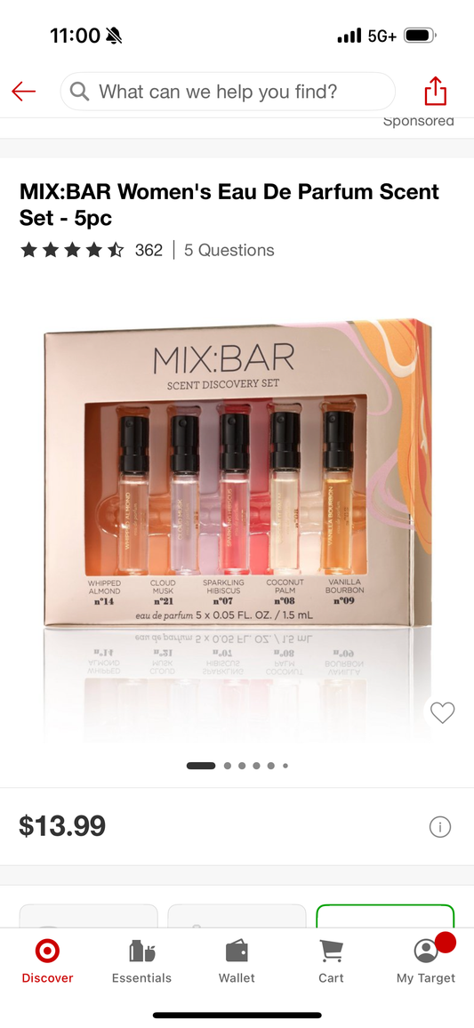 MIX:BAR Women's Eau De Parfum Scent Set - 5pc
