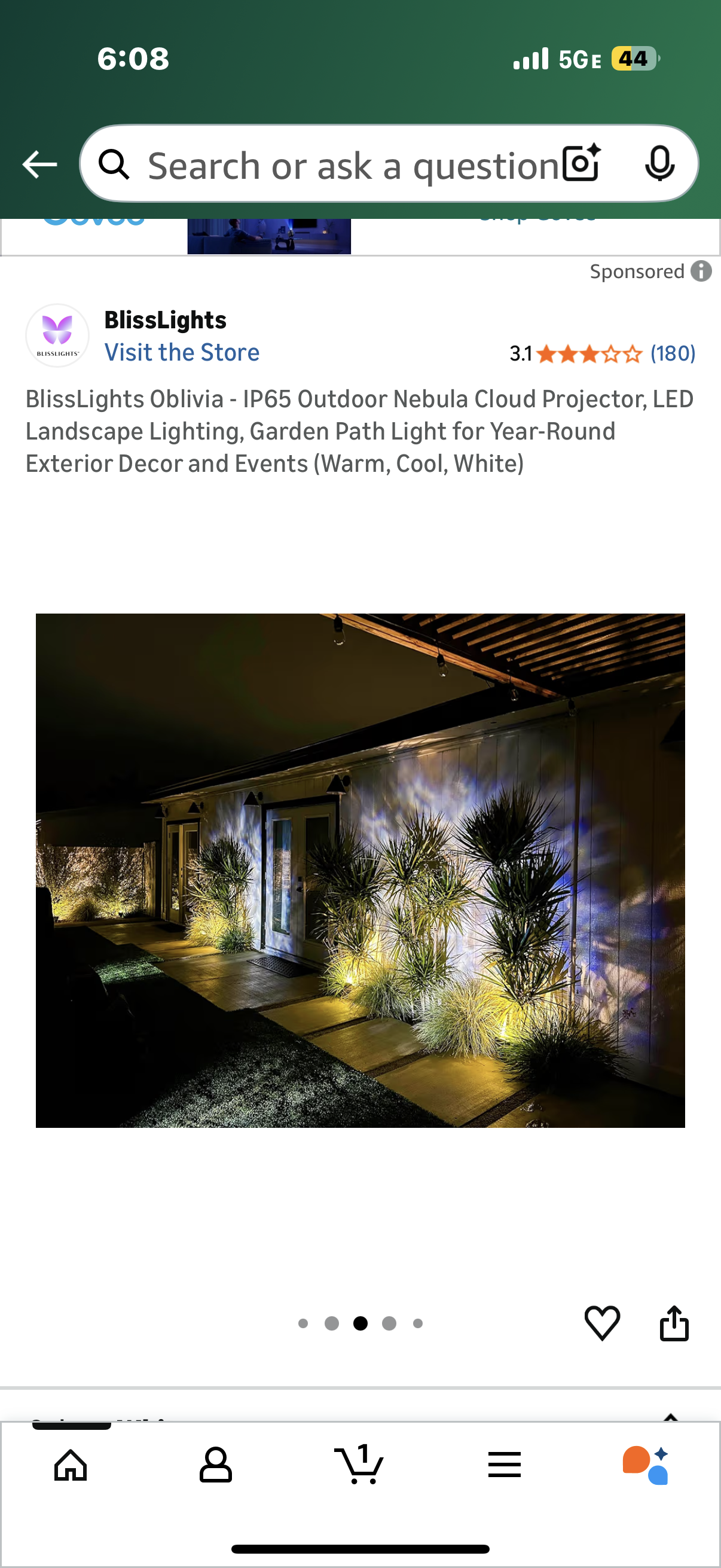 BlissLights Oblivia - IP65 Outdoor Nebula Cloud Projector, LED Landscape Lighting, Garden Path Light for Year-Round Exterior Decor and Events (Warm, Cool, White