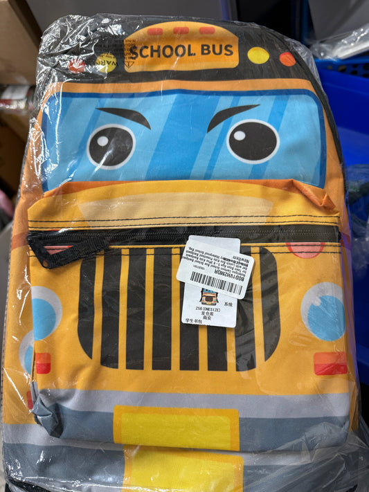 Noteligou Cartoon School Bus School Backpack for Teen Boys Age 5-8 3Pcs Kids Backpack Set with Lunch Box Kids Preschool Backpack for Boys Elementary Waterproof School Bag