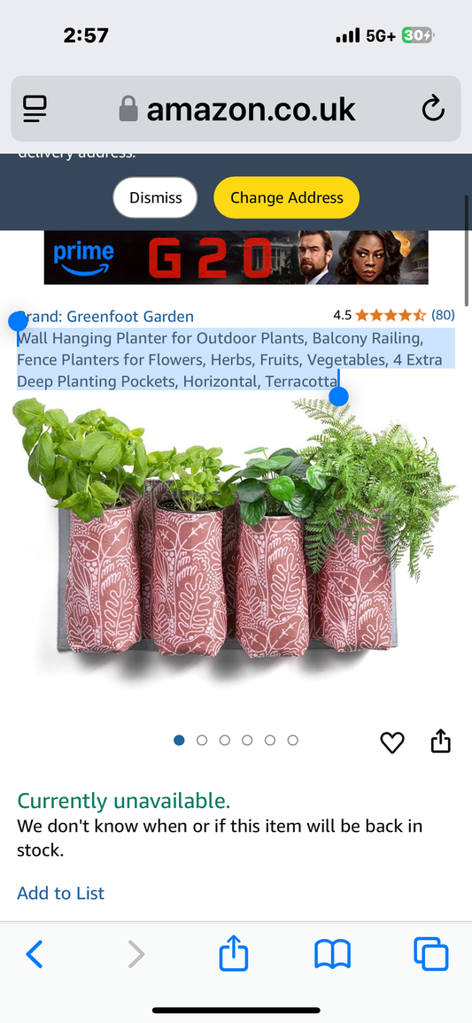 Wall Hanging Planter for Outdoor Plants, Balcony Railing, Fence Planters for Flowers, Herbs, Fruits, Vegetables, 4 Extra Deep Planting Pockets, Horizontal, Terracotta