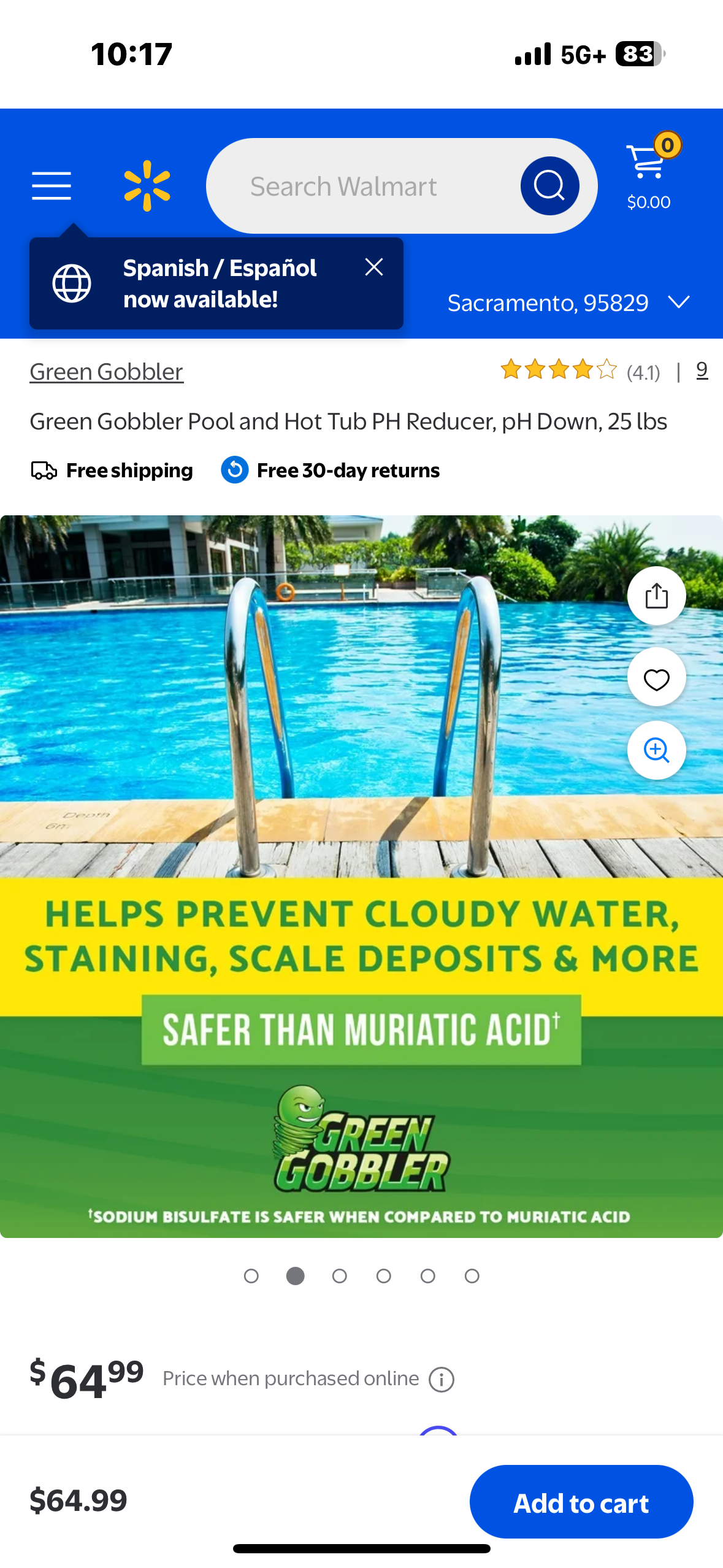 New - Green Gobbler Pool and Hot Tub PH Reducer,  25 lbs (R535)