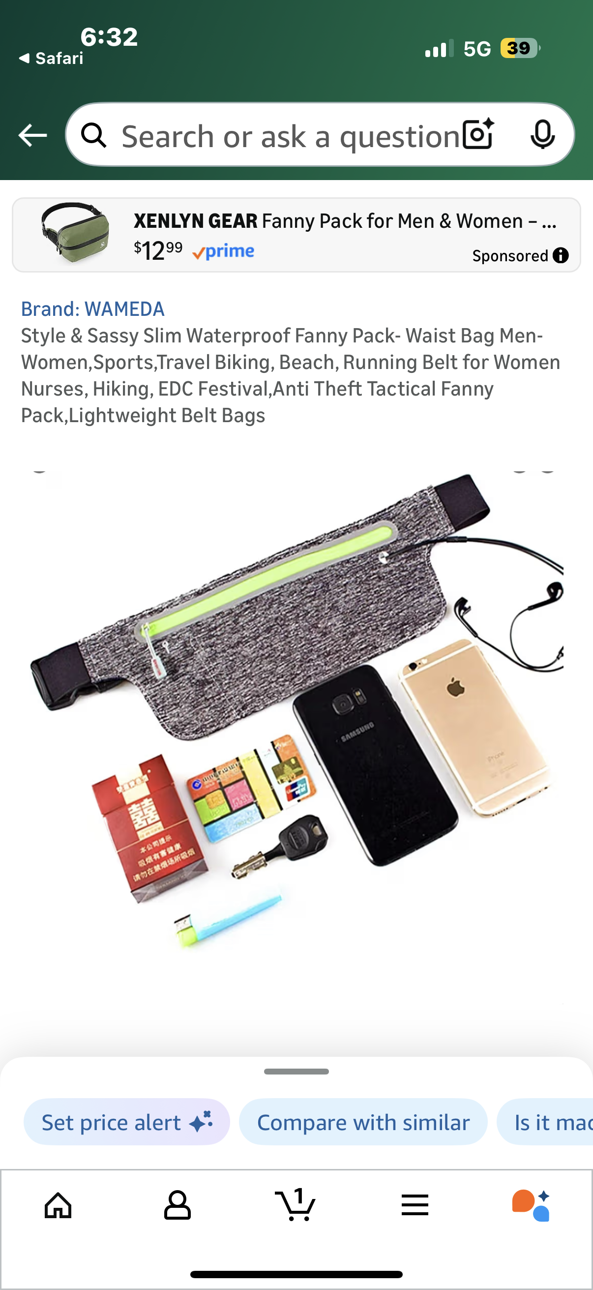 Style & Sassy Slim Waterproof Fanny Pack- Waist Bag Men-Women,Sports,Travel Biking, Beach, Running Belt for Women Nurses, Hiking, EDC Festival,Anti Theft Tactical Fanny Pack,Lightweight Belt Bags