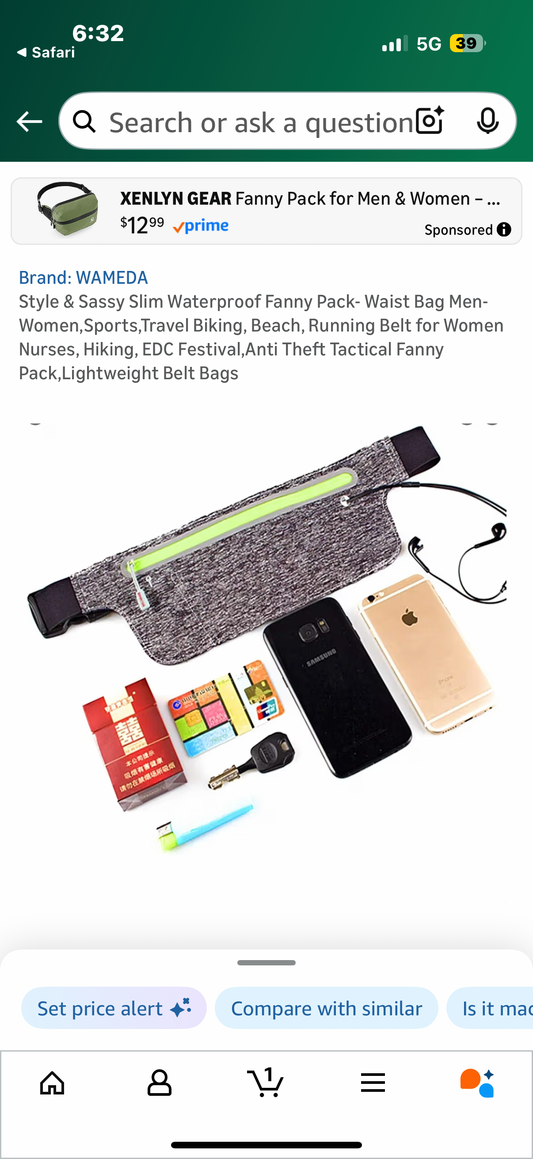 Style & Sassy Slim Waterproof Fanny Pack- Waist Bag Men-Women,Sports,Travel Biking, Beach, Running Belt for Women Nurses, Hiking, EDC Festival,Anti Theft Tactical Fanny Pack,Lightweight Belt Bags