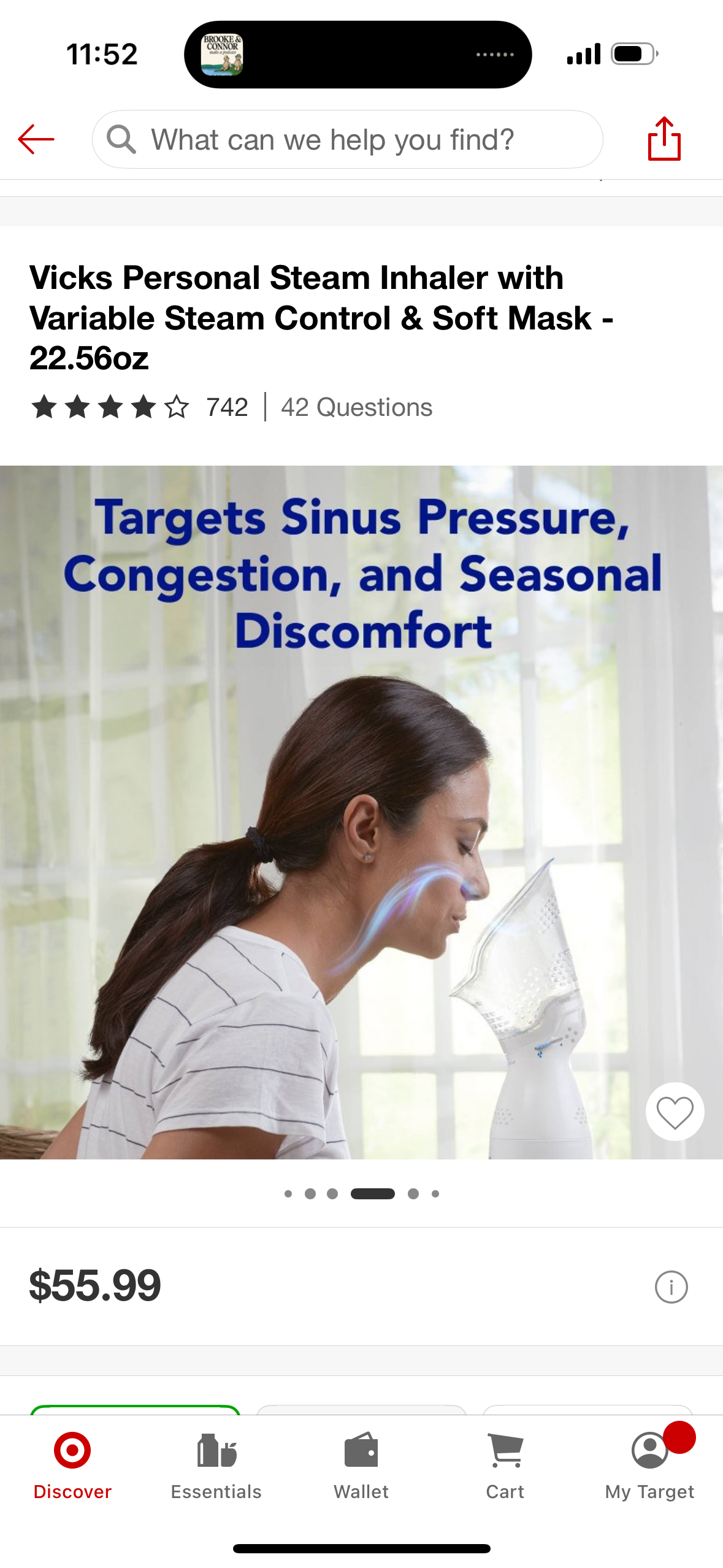 Vicks Personal Steam Inhaler with Variable Steam Control & Soft Mask - 22.56oz