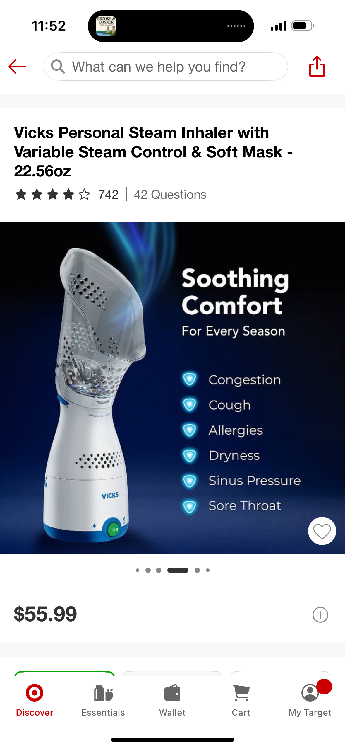 Vicks Personal Steam Inhaler with Variable Steam Control & Soft Mask - 22.56oz