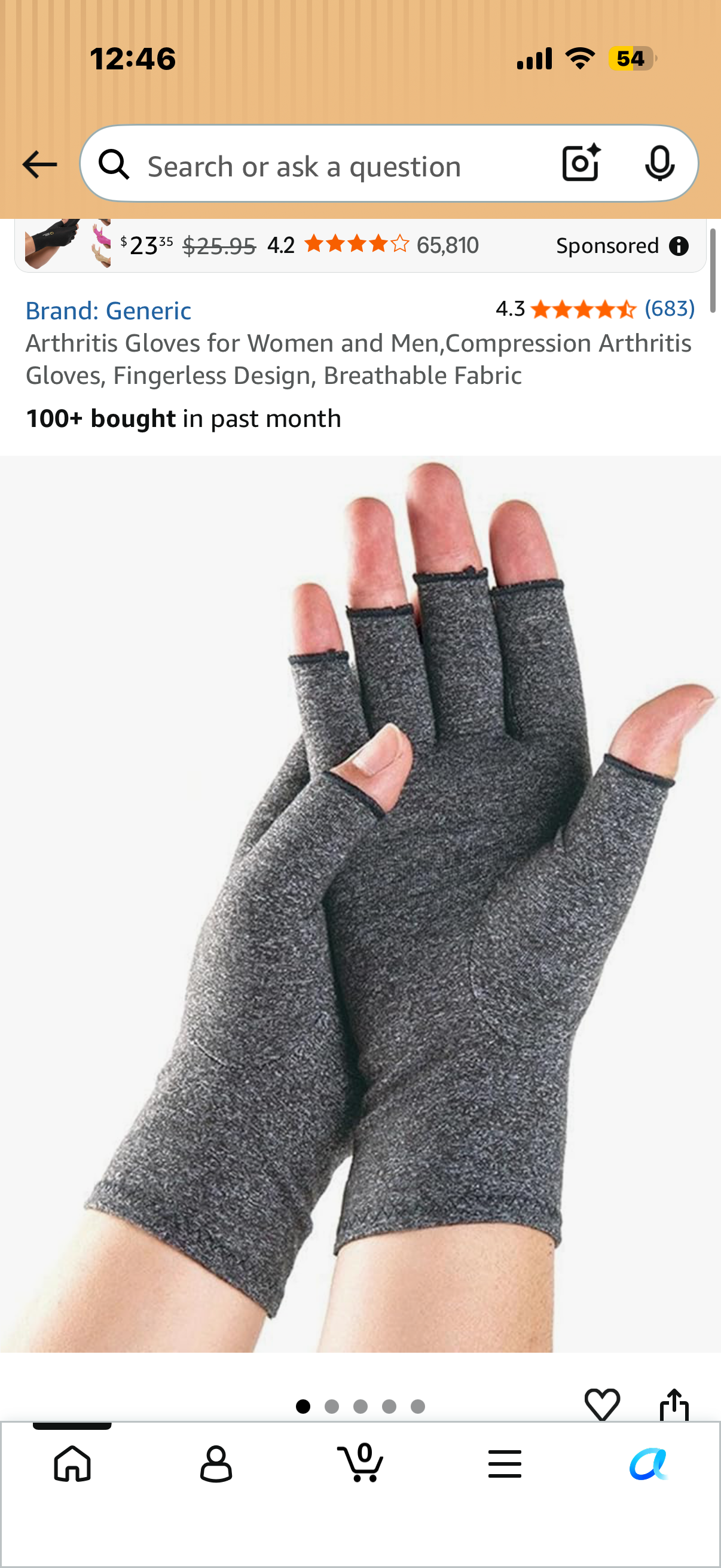 Arthritis Gloves for Women and Men,Compression Arthritis Gloves, Fingerless Design, Breathable Fabric