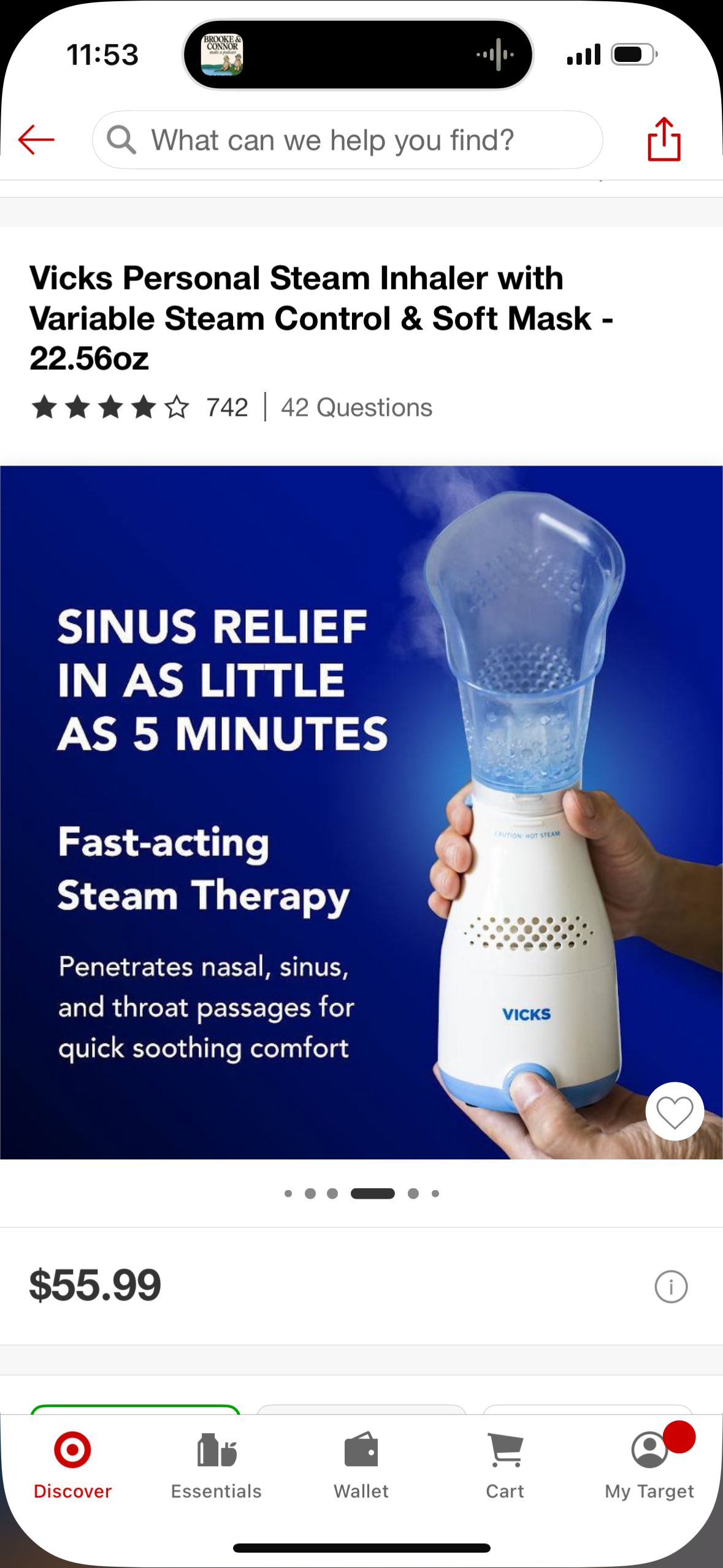 Vicks Personal Steam Inhaler with Variable Steam Control & Soft Mask - 22.56oz