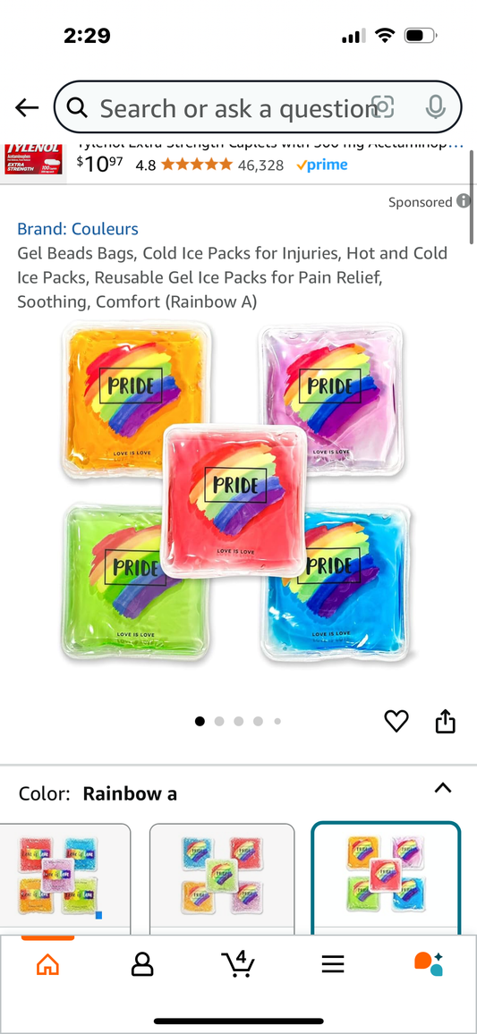 Gel Beads Bags, Cold Ice Packs for Injuries, Hot and Cold Ice Packs, Reusable Gel Ice Packs for Pain Relief, Soothing, Comfort (Rainbow A
