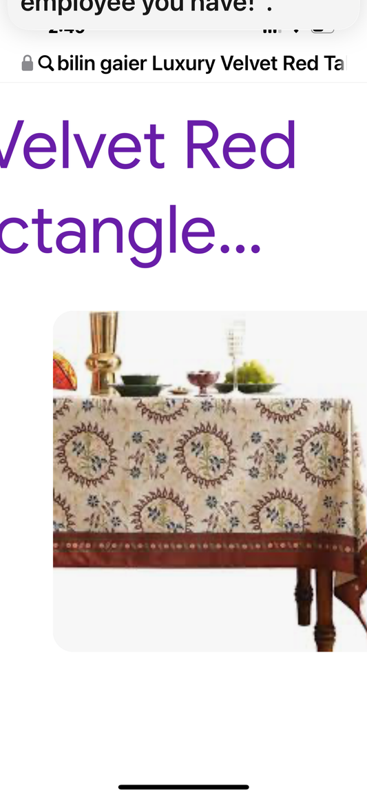 bilin gaier Luxury Velvet Red Table Cloth for Rectangle Tables,Reddish Brown Floral Vintage Pattern Table Cover,Fabric Decoration Tablecloth for Kitchen,Dining,Banquets,Thanksgiving,55"*71"