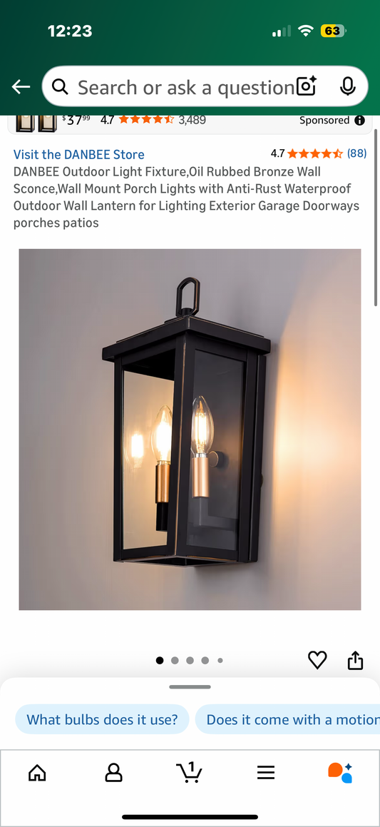 DANBEE Outdoor Light Fixture,Oil Rubbed Bronze Wall Sconce,Wall Mount Porch Lights with Anti-Rust Waterproof Outdoor Wall Lantern for Lighting Exterior Garage Doorways porches patios