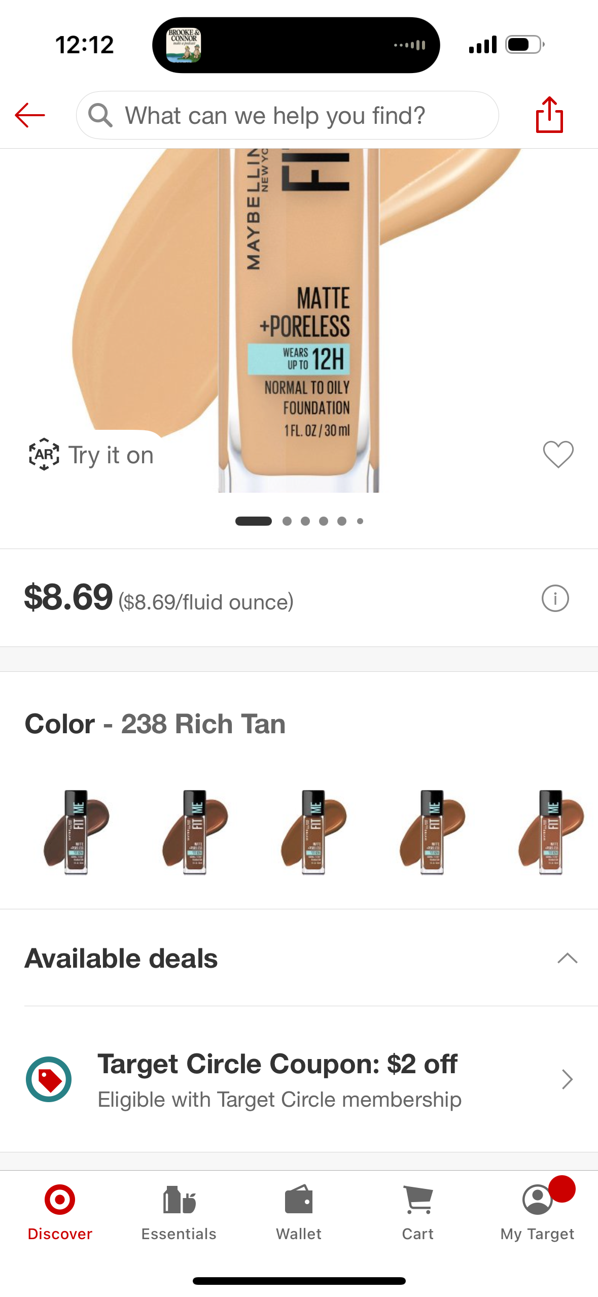 Maybelline Fit Me Matte + Poreless Oil Free Liquid Foundation - 1 fl oz - 238 Rich Tan - 1 fl oz