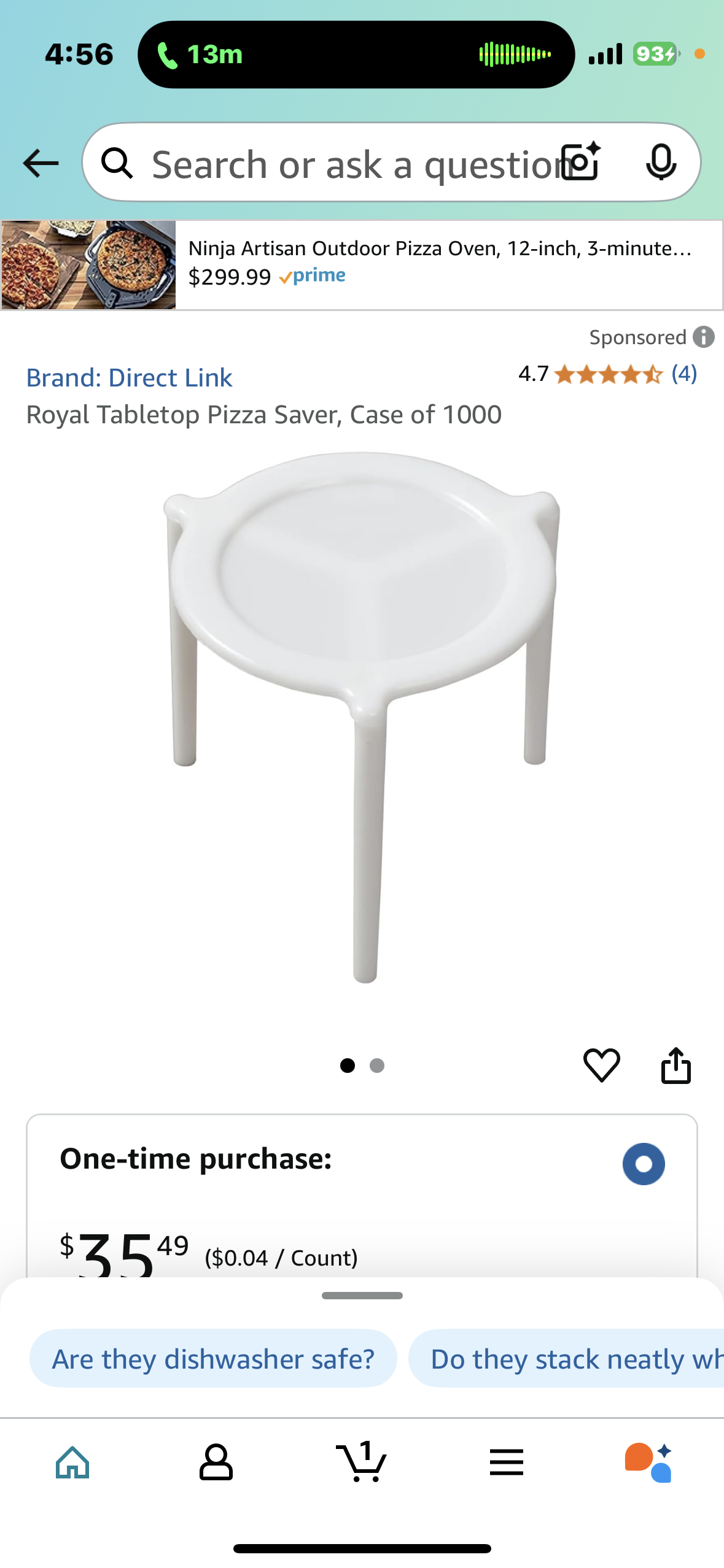 Royal Tabletop Pizza Saver, Case of 1000