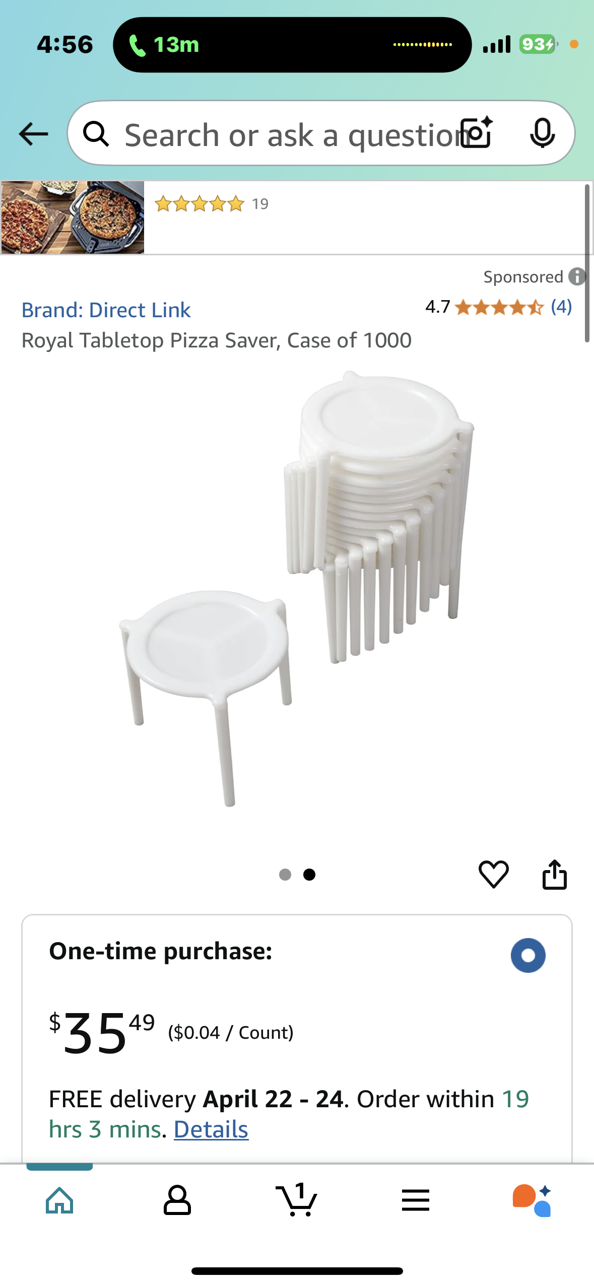 Royal Tabletop Pizza Saver, Case of 1000