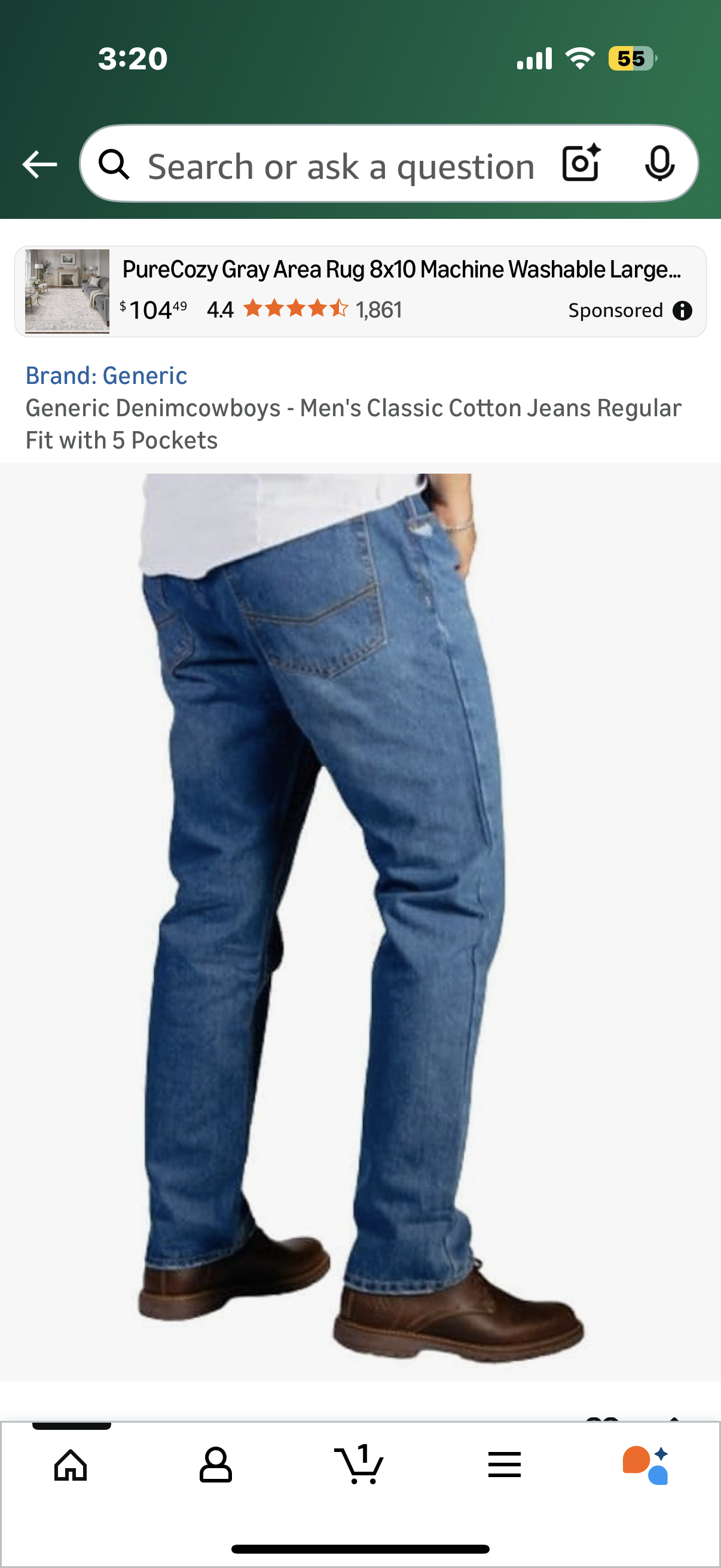 Generic Denimcowboys - Men's Classic Cotton Jeans Regular Fit with 5 Pockets (various sizes - see below)