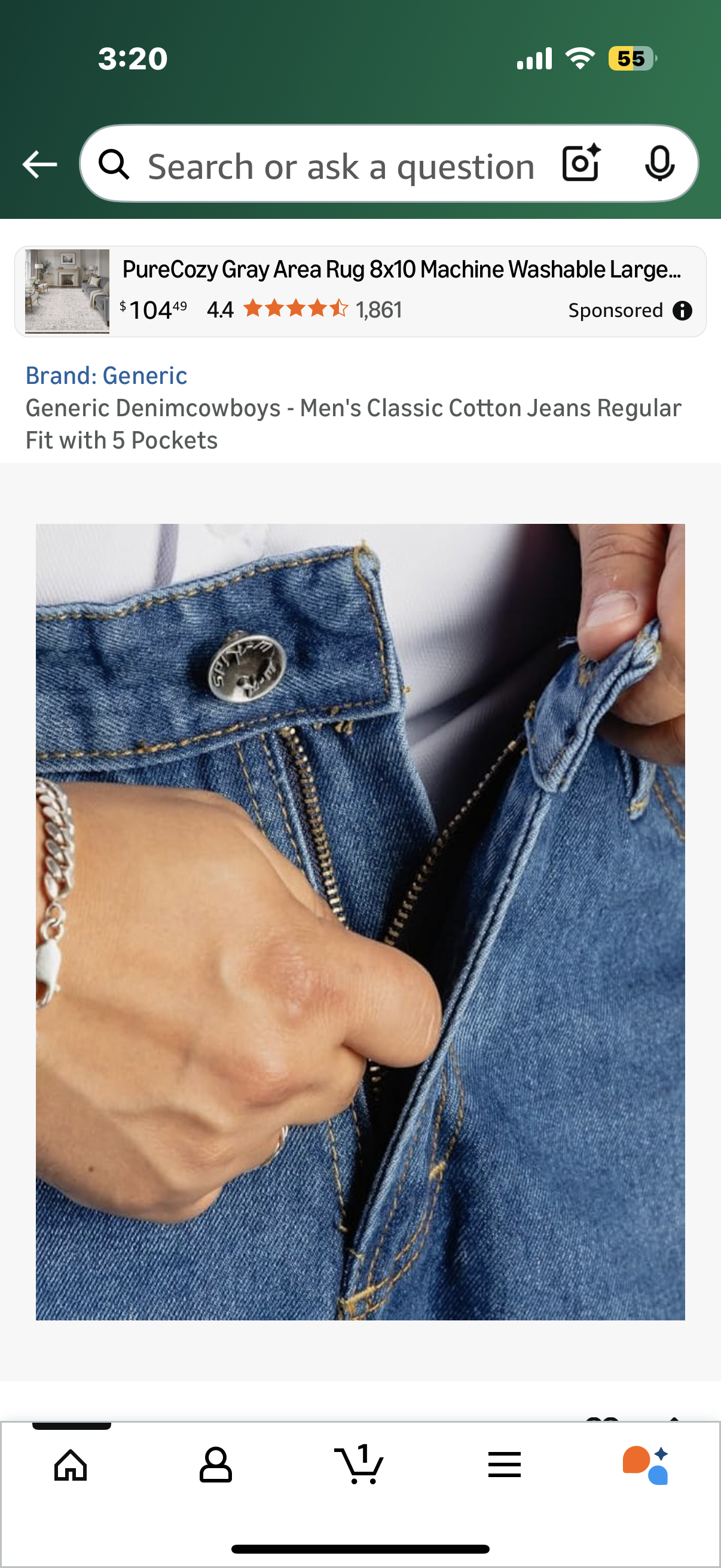 Generic Denimcowboys - Men's Classic Cotton Jeans Regular Fit with 5 Pockets (various sizes - see below)