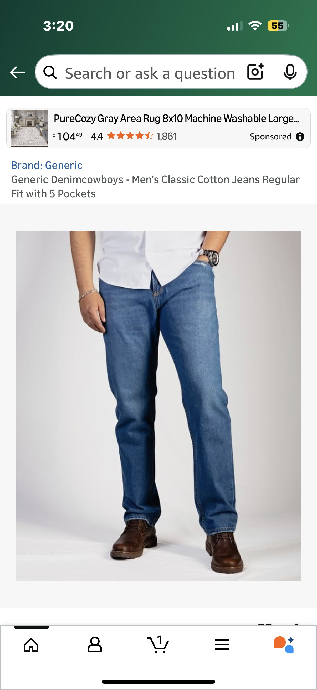 Generic Denimcowboys - Men's Classic Cotton Jeans Regular Fit with 5 Pockets (various sizes - see below)