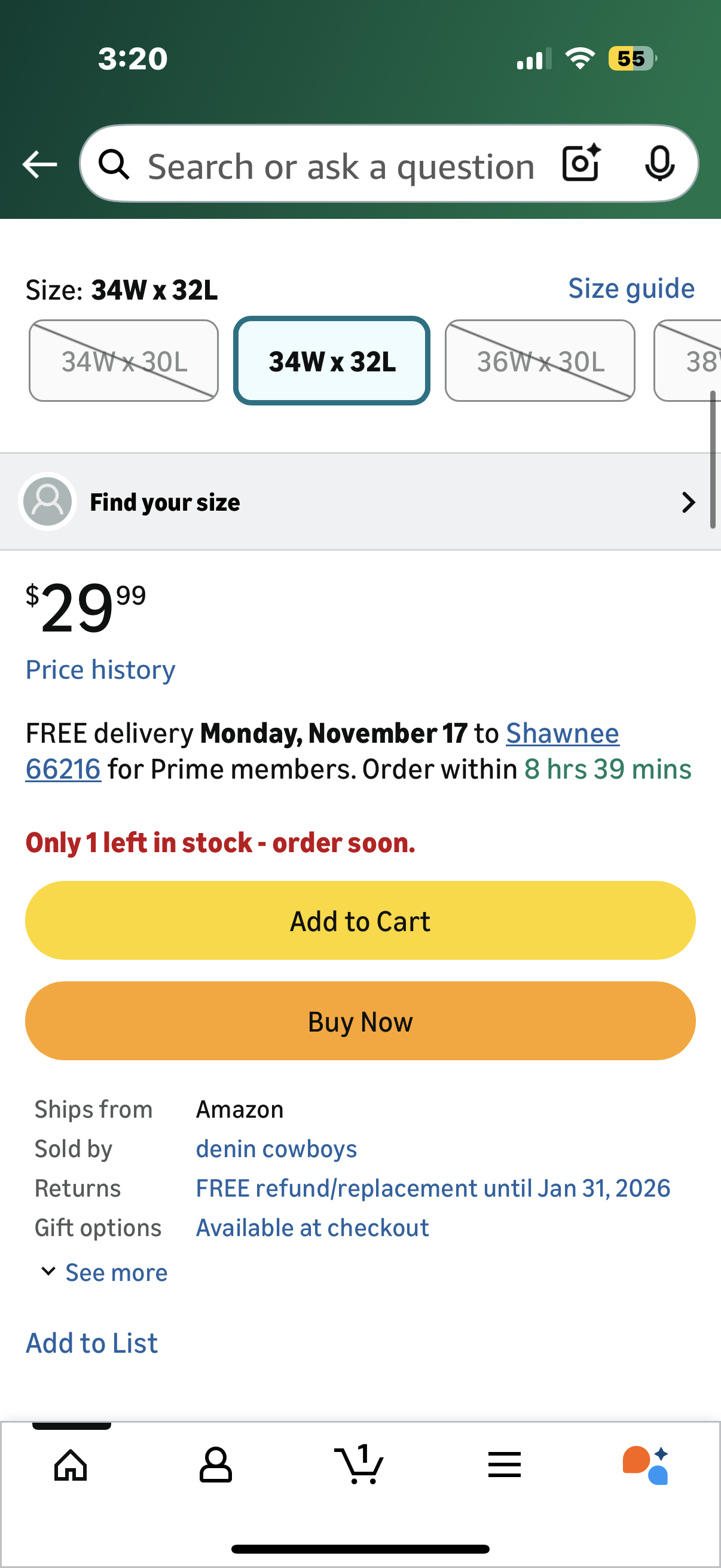 Generic Denimcowboys - Men's Classic Cotton Jeans Regular Fit with 5 Pockets (various sizes - see below)