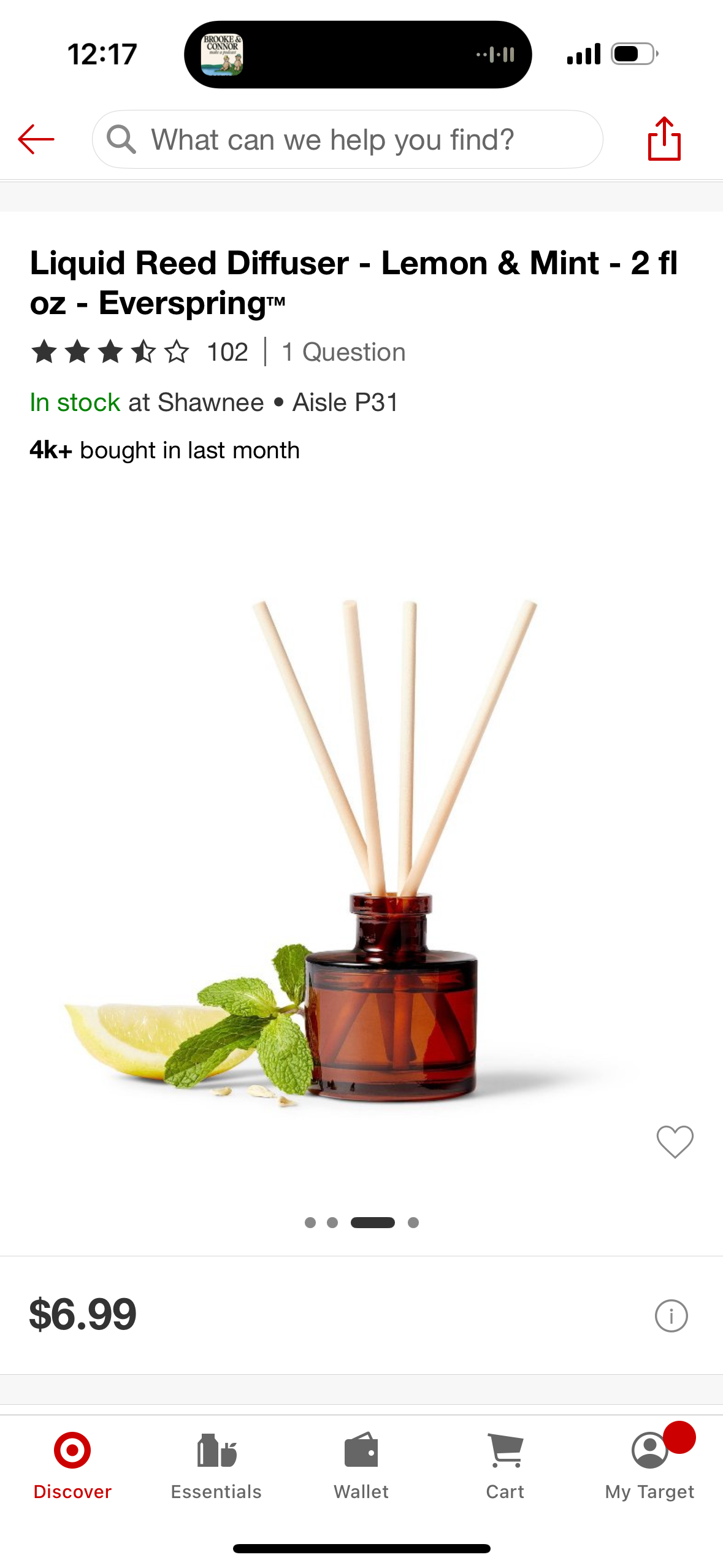 Liquid Reed Diffuser - Lemon & Mint - 2 fl oz - Everspring™