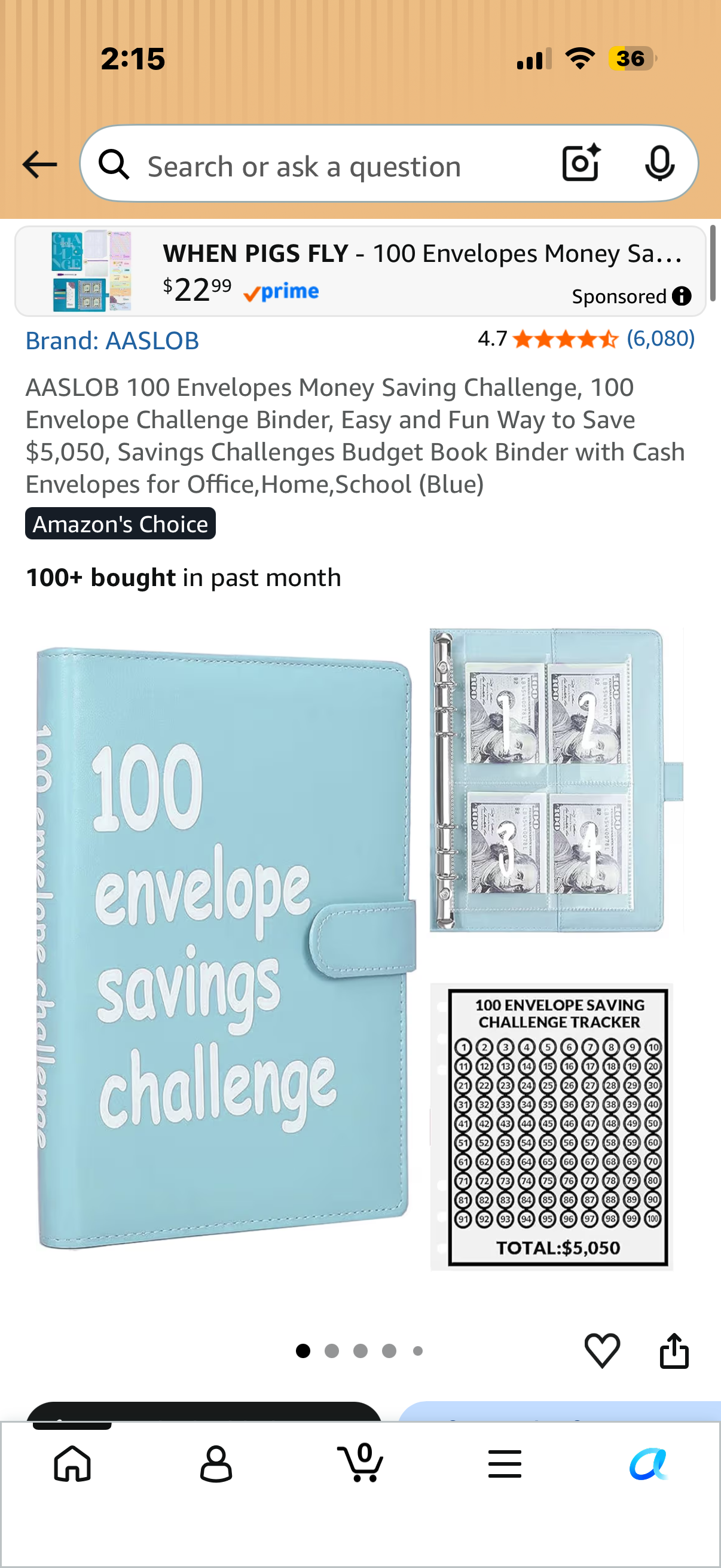 100 Envelopes Money Saving Challenge, 100 Envelope Challenge Binder, Easy and Fun Way to Save $5,050, Savings Challenges Budget Book Binder with Cash Envelopes for Office,Home,School (Blue