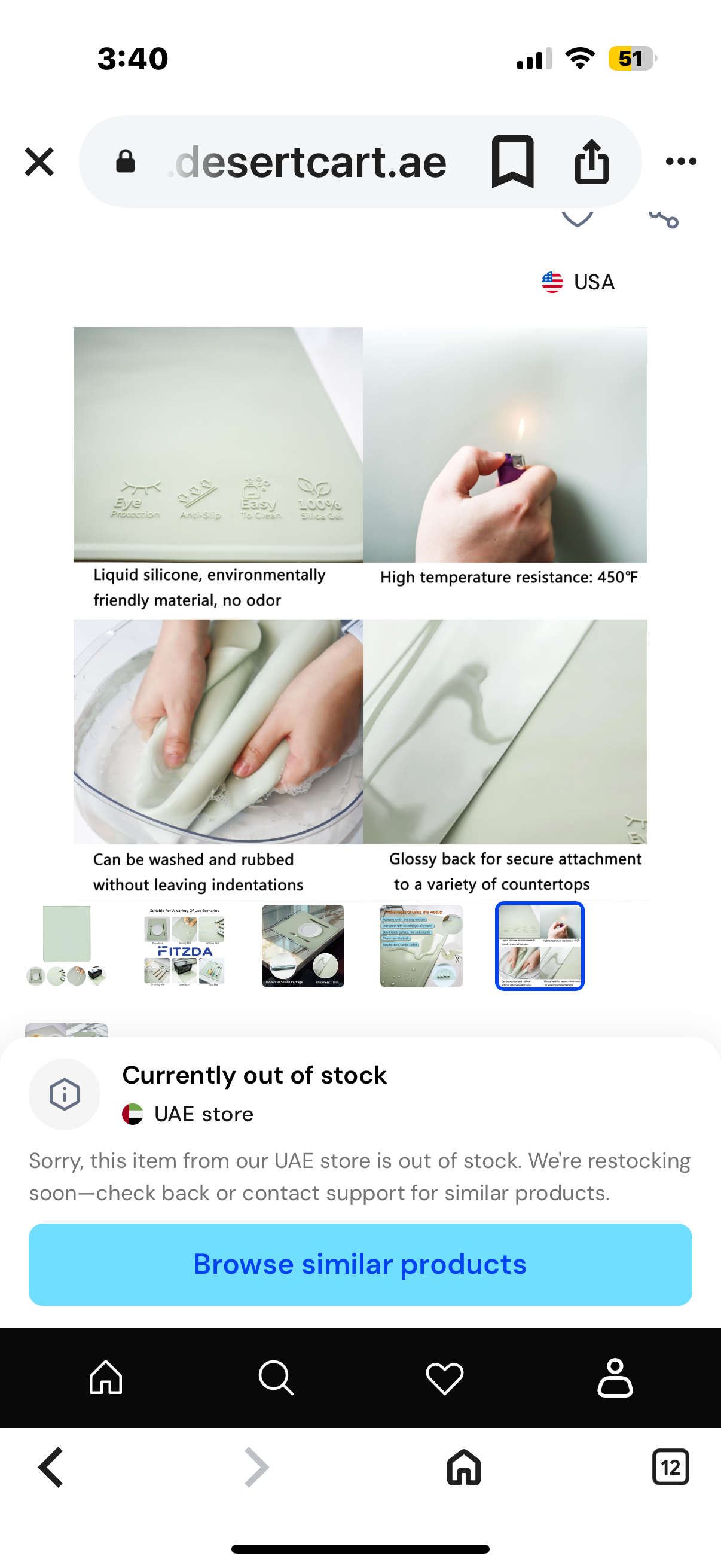 Silicone Placemat, Non-Slip and Stain Resistant Multi-Functional Silicone Mat, Heat Resistant with Raised Edges and Leak Proof, Baking Mat, Oven Mat, Children's Drawing Mat, 15.3 “x17.7”,Light Green