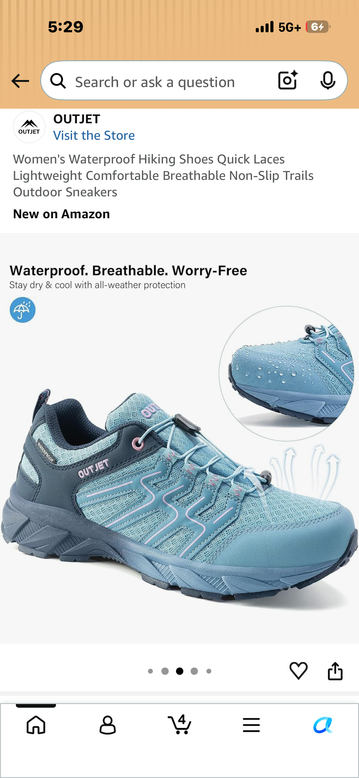 Women's Waterproof Hiking Shoes, Quick Laces, Lightweight, Comfortable, Breathable, Non-Slip Trail Sneakers (Size (W)9)