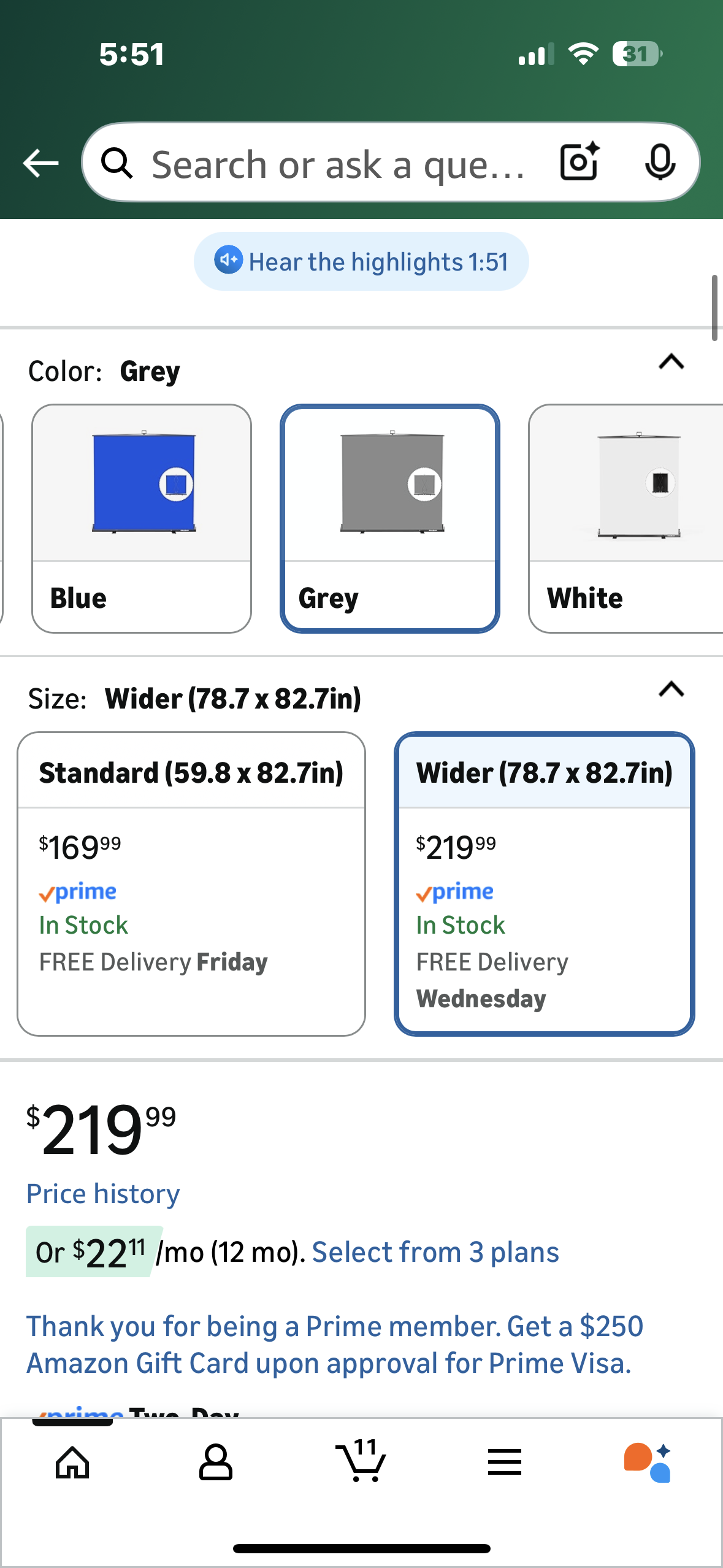 RAUBAY 78.7 x 82.7in Wider Style Large Collapsible Gray Backdrop Screen, Portable Retractable Panel, Photo Gray Background with Stand for Video Conference, Photographic Studio, Streaming (O458)