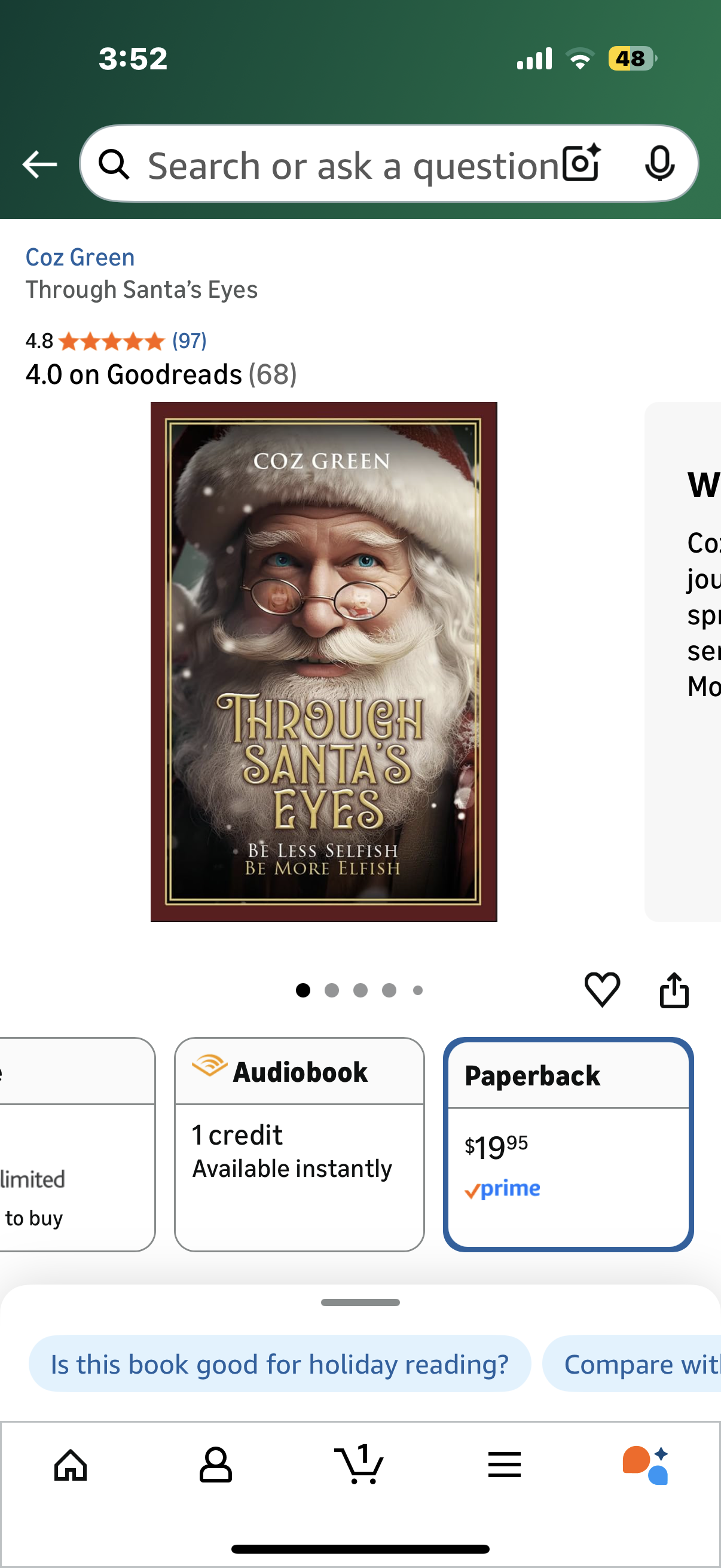 Coz Green Through Santa’s Eyes Paperback