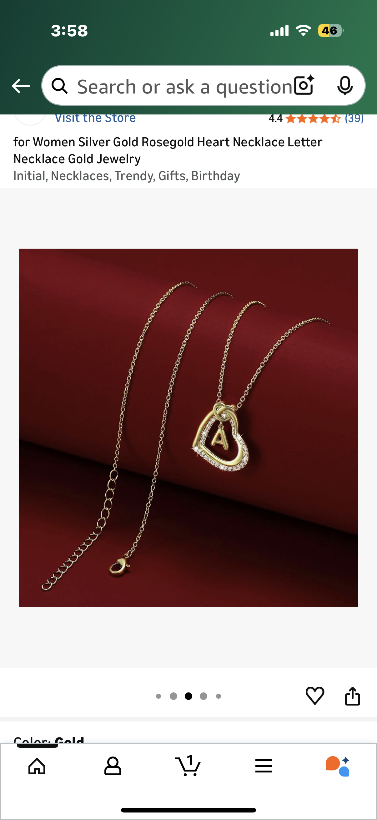 Letter S Gold Women Gold Heart Necklace Letter Necklace Gold Jewelry