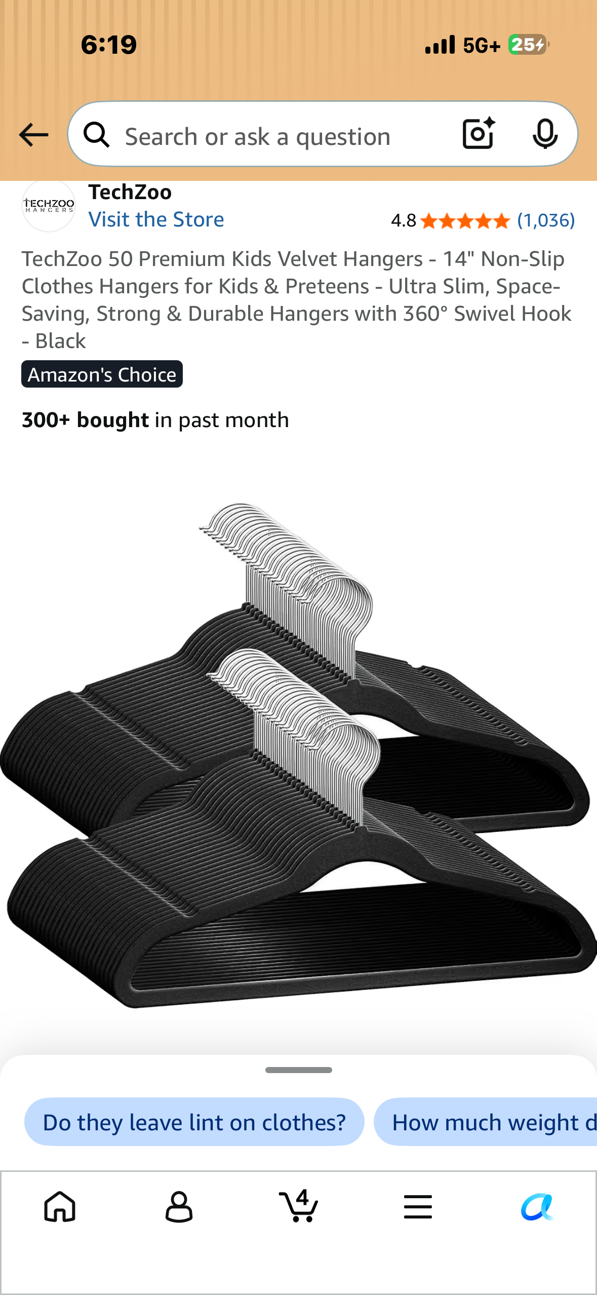 50 Premium Kids Velvet Hangers - 14" Non-Slip Clothes Hangers for Kids & Preteens - Ultra Slim, Space-Saving, Strong & Durable Hangers with 360° Swivel Hook - Black