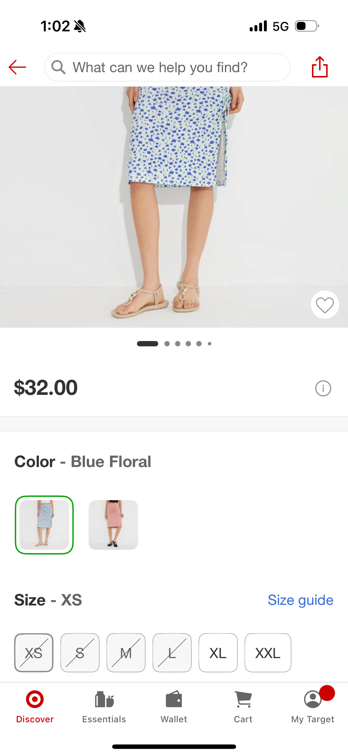 Women's Midi Slip Skirt - Wild Fable™ Blue Floral (Size X-Small)