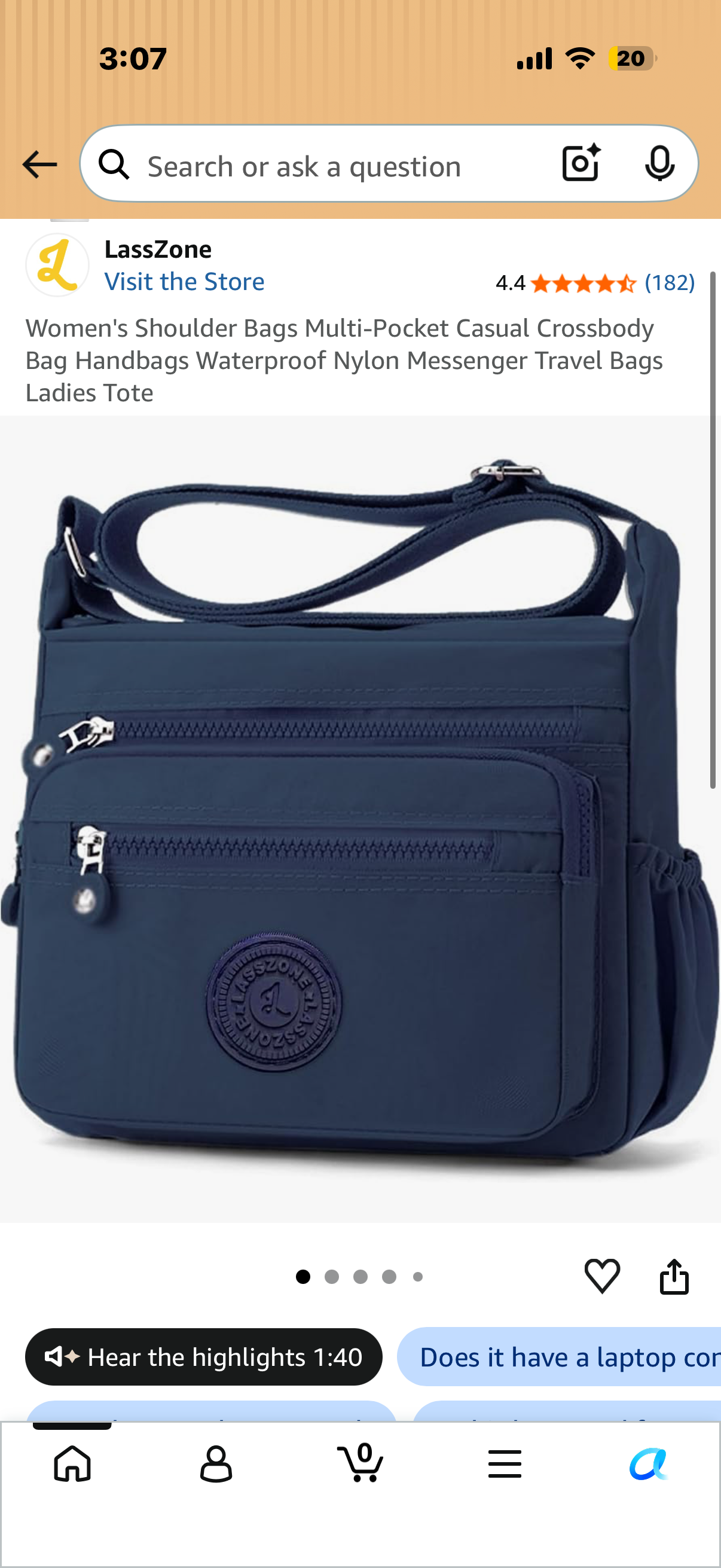Women's Shoulder Bags Multi-Pocket Casual Crossbody Bag Handbags Waterproof Nylon Messenger Travel Bags Ladies Tote