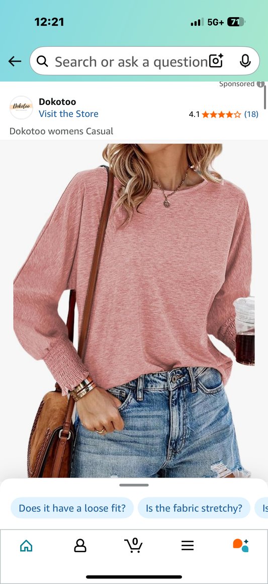 Dokotoo womens Casual Long Sleeve Knit Shirt (Size XL)
