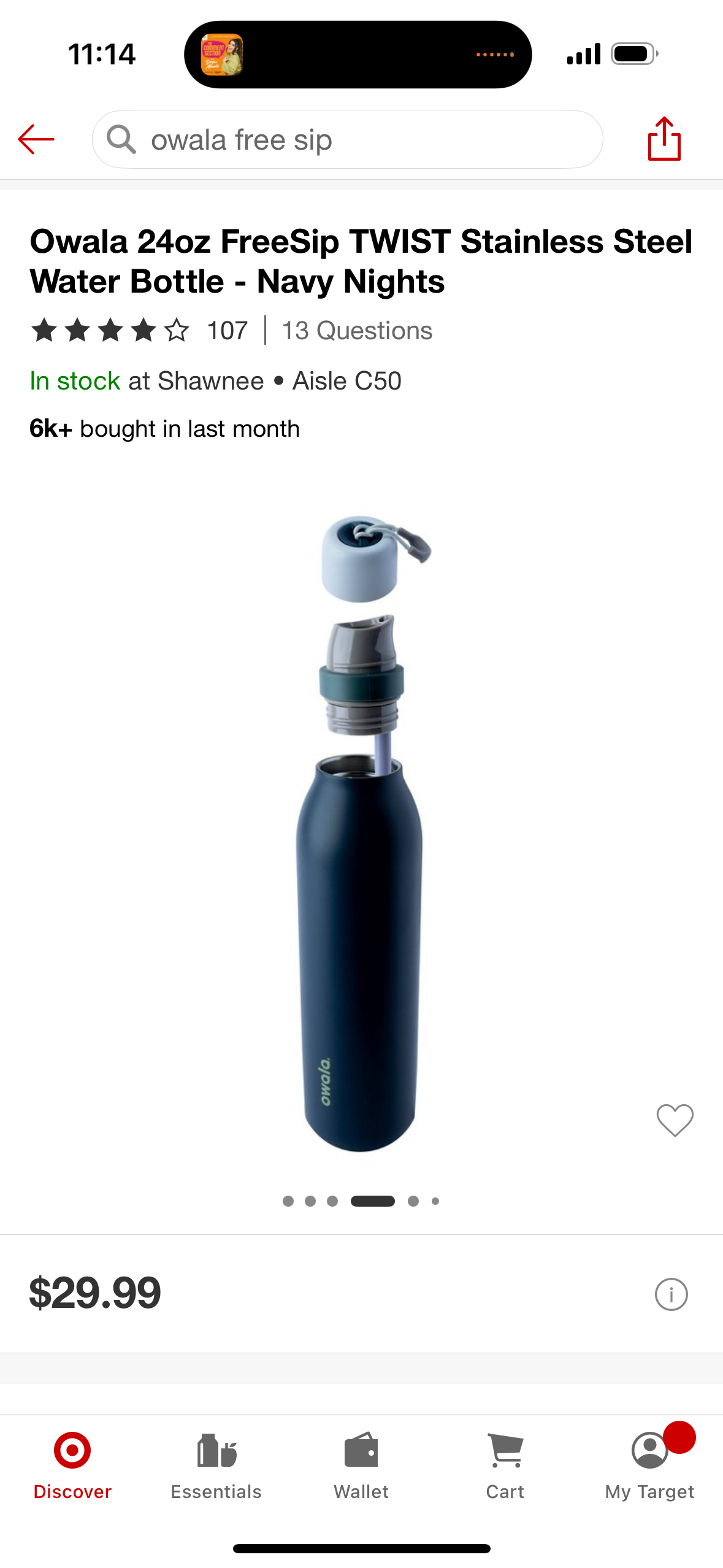 Owala 24oz FreeSip TWIST Stainless Steel Water Bottle - Navy Nights