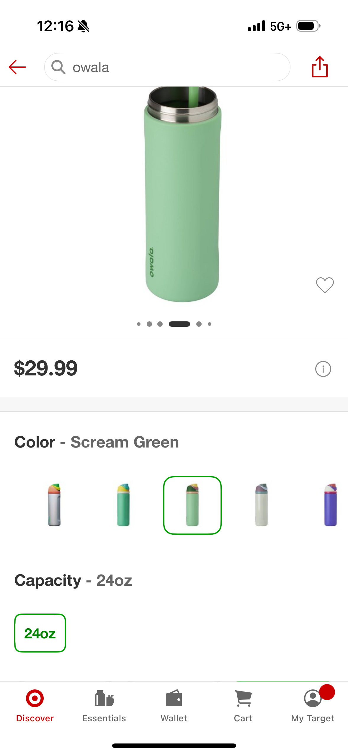Owala Special Edition 24oz FreeSip Stainless Steel Water Bottle - Scream Green