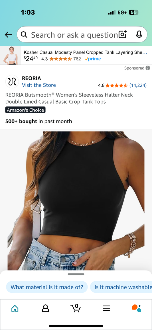 Women's Sleeveless Halter Neck Double Lined Casual Basic Crop Tank Tops (Size XL)